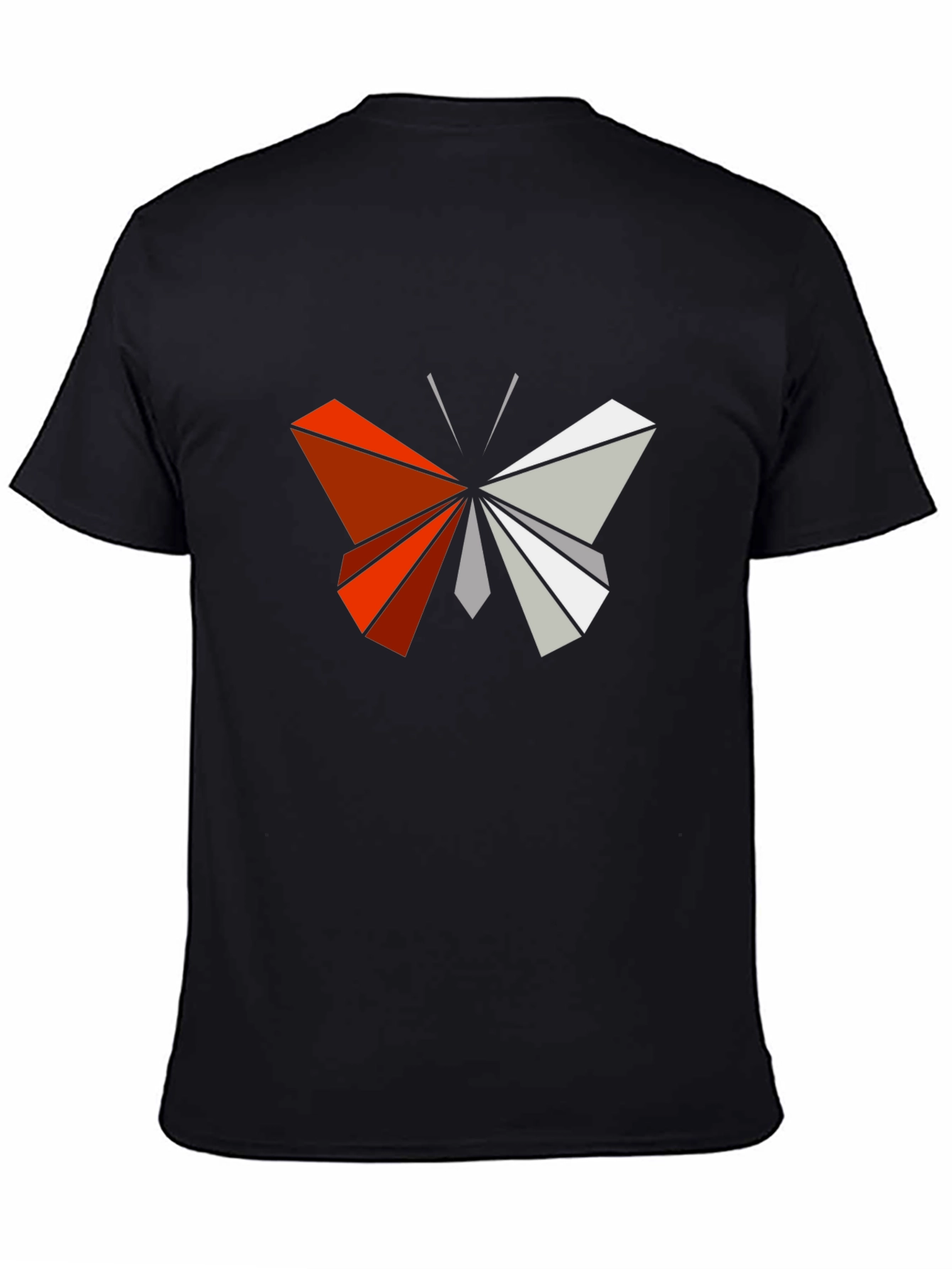 Camiseta Negra con Mariposa Geométrica