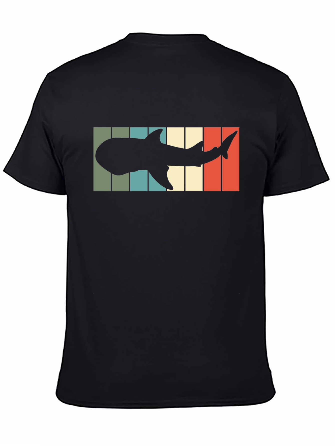 Camiseta Hombre Diseño Retro Silueta Tiburón Ballena
