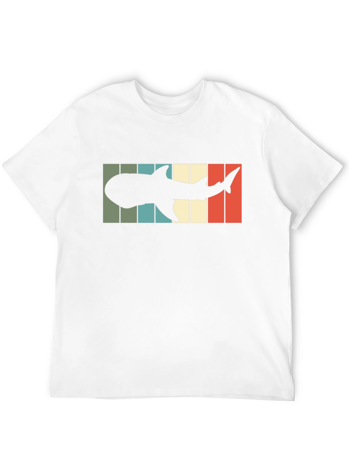 Camiseta Hombre Diseño Retro Silueta Tiburón Ballena