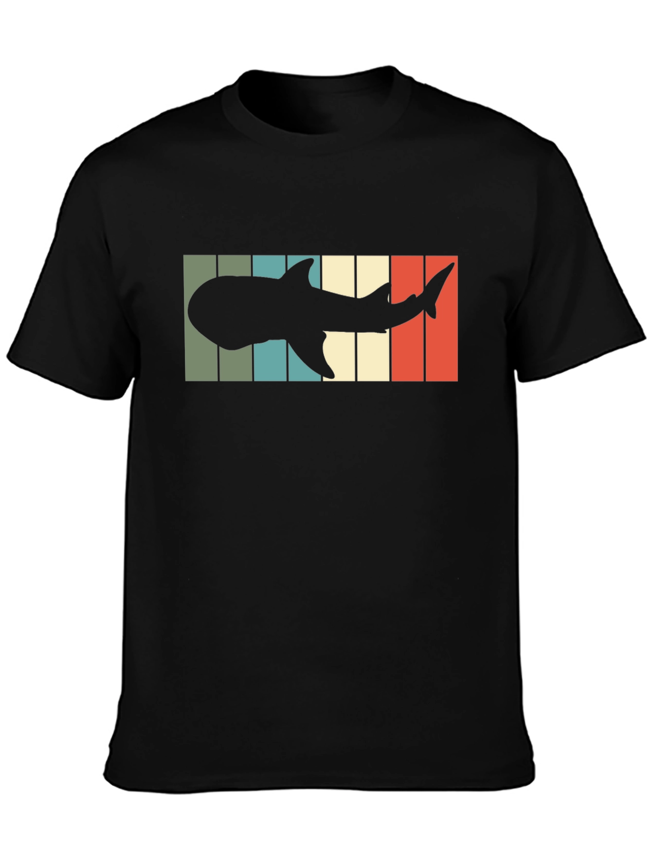 Camiseta Hombre Diseño Retro Silueta Tiburón Ballena