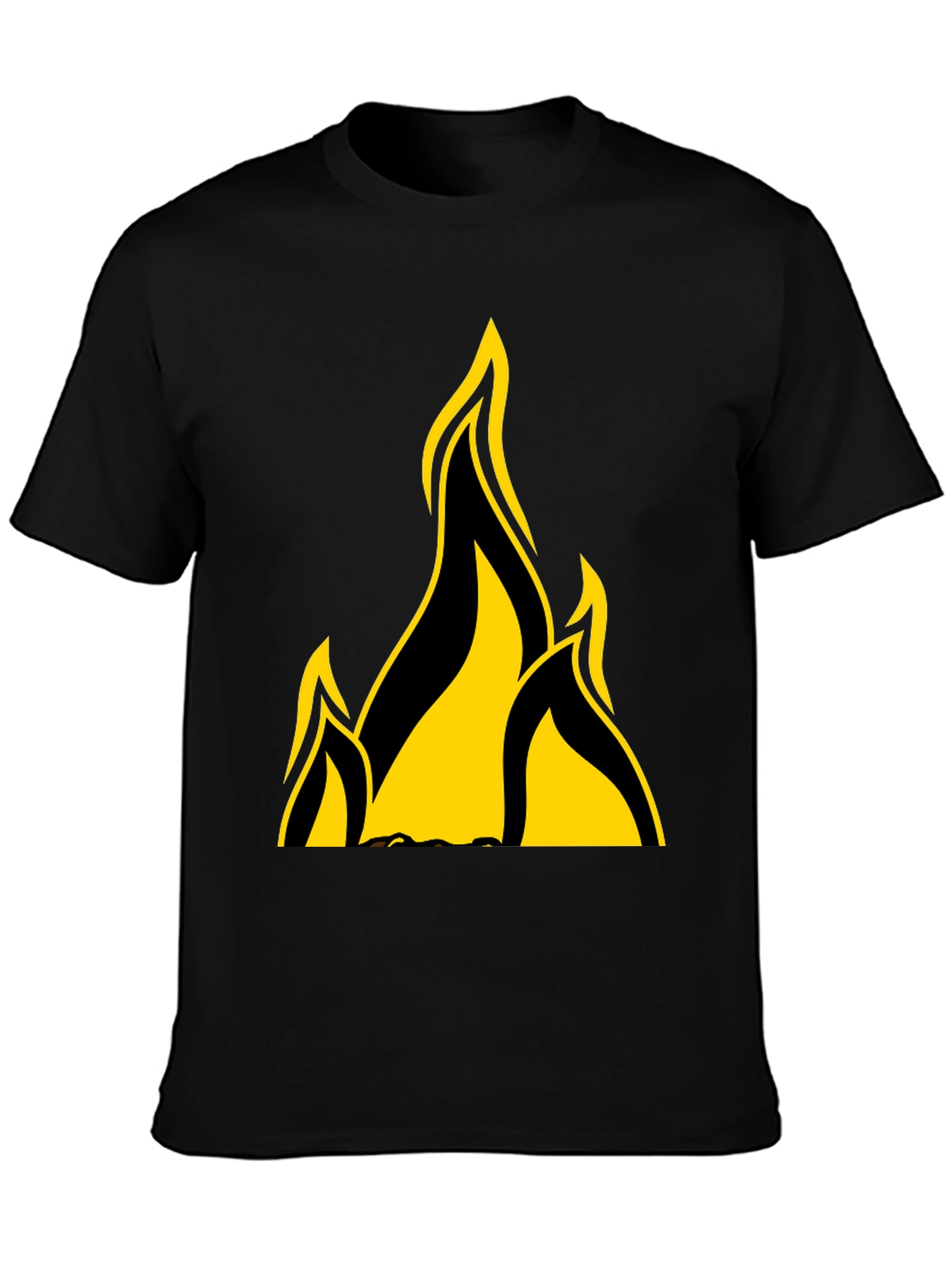Camiseta Negra con Llamas Amarillas