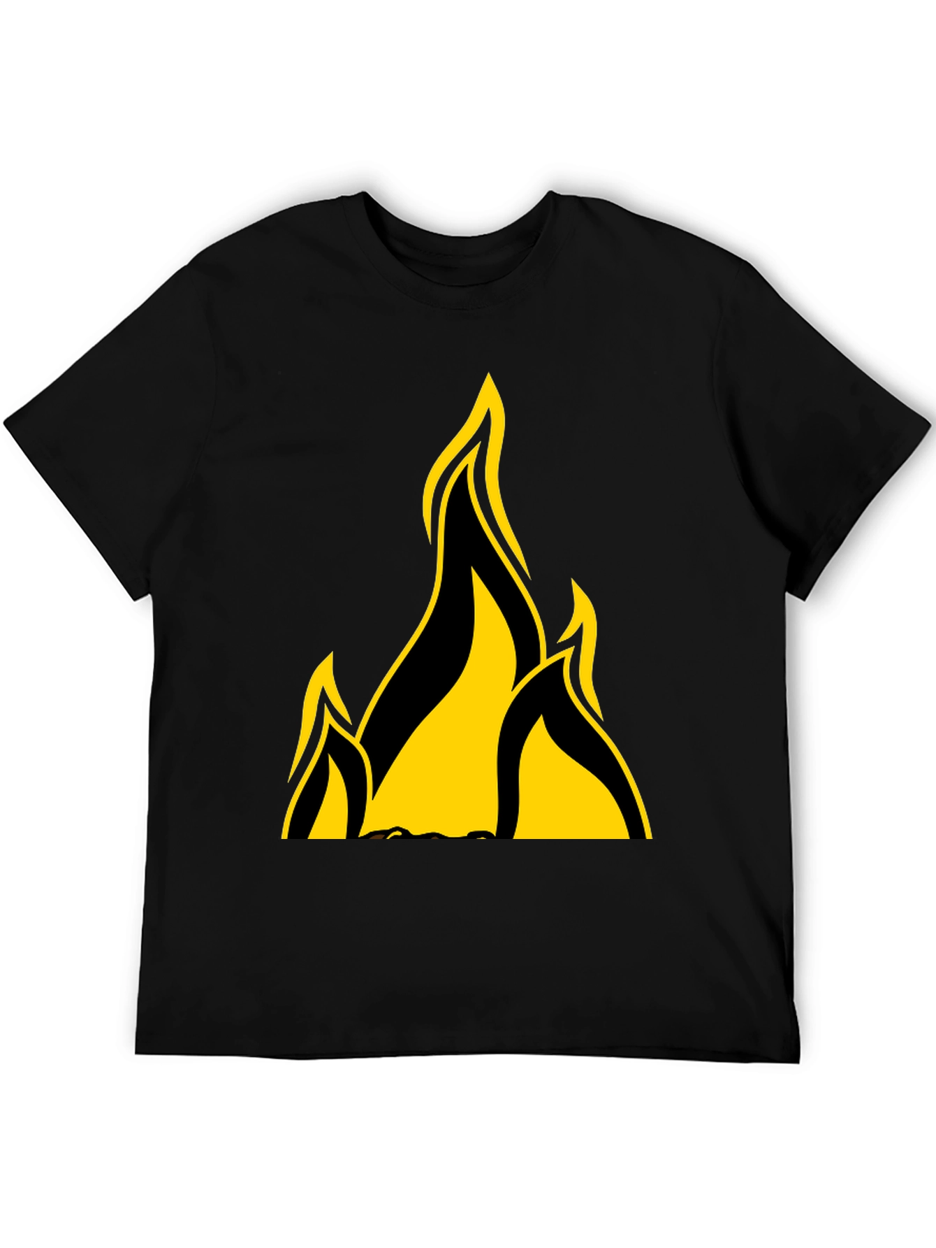 Camiseta Negra con Llamas Amarillas