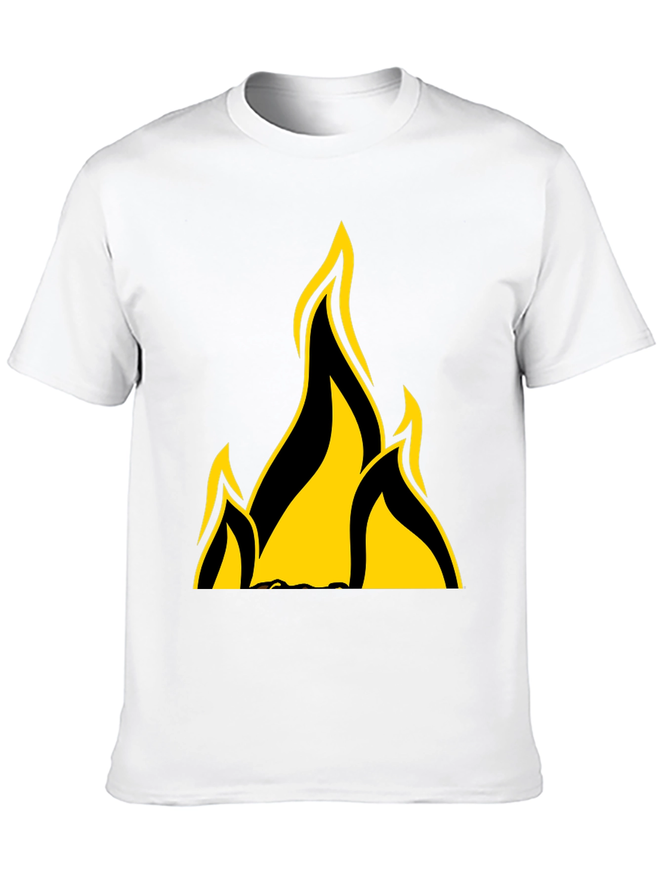 Camiseta Negra con Llamas Amarillas
