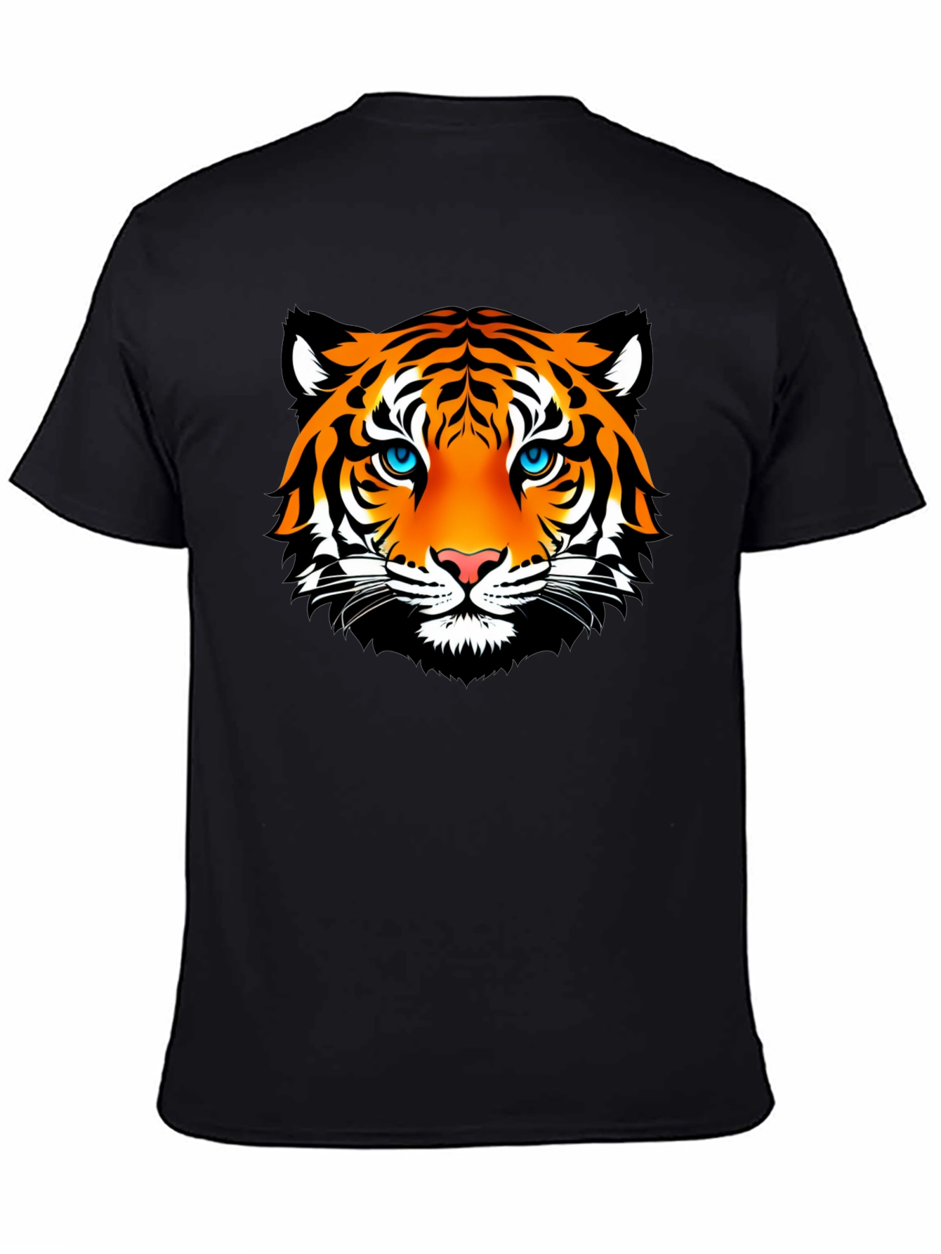 Camiseta Negra con Estampado de Tigre