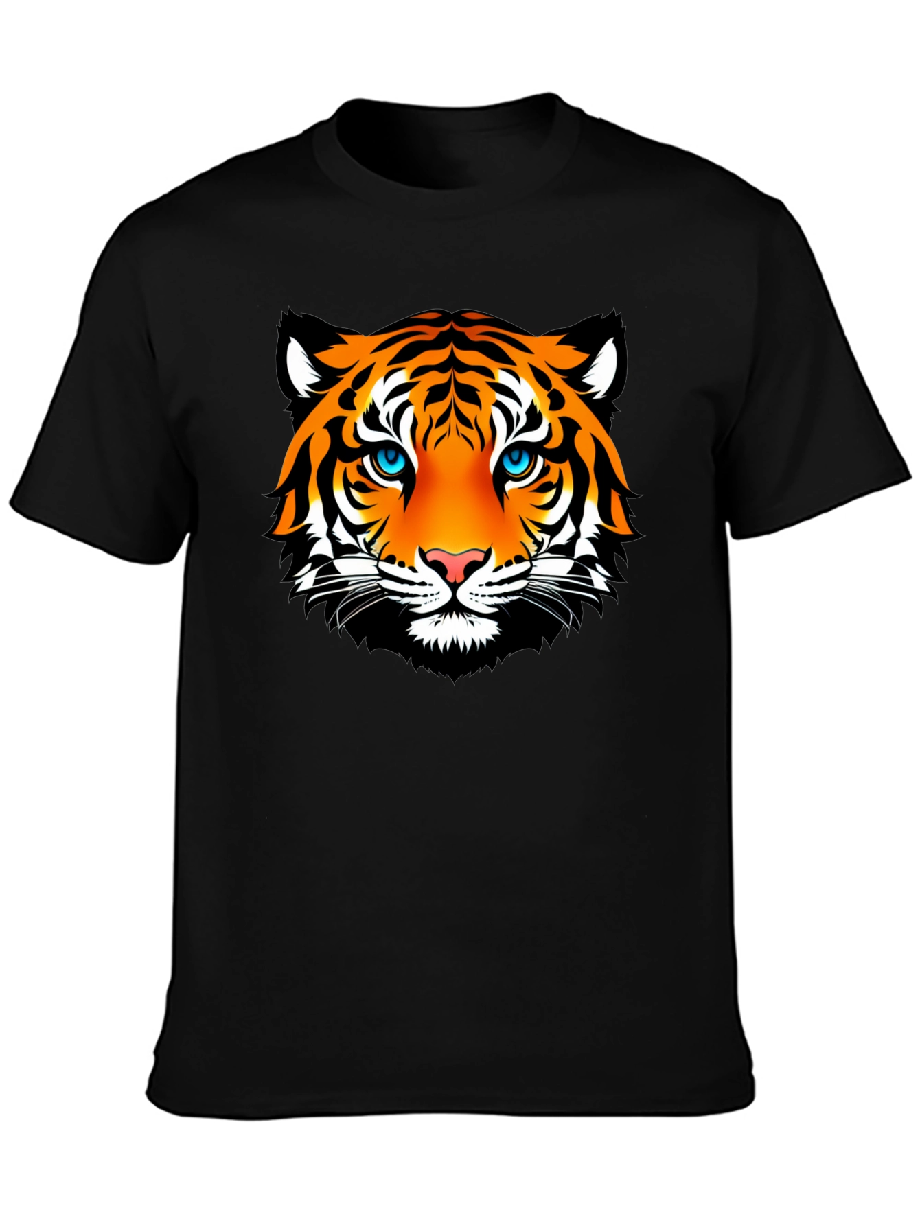 Camiseta Negra con Estampado de Tigre