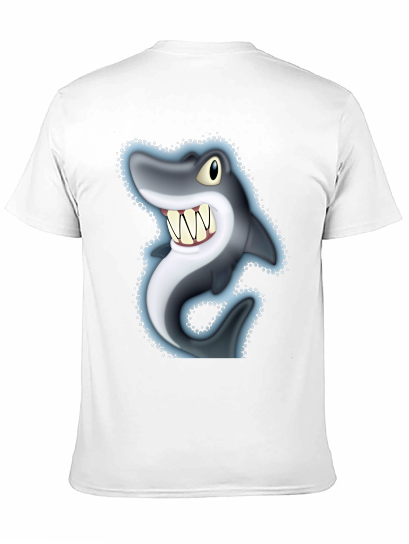 Camiseta Negra con Tiburón Caricatura