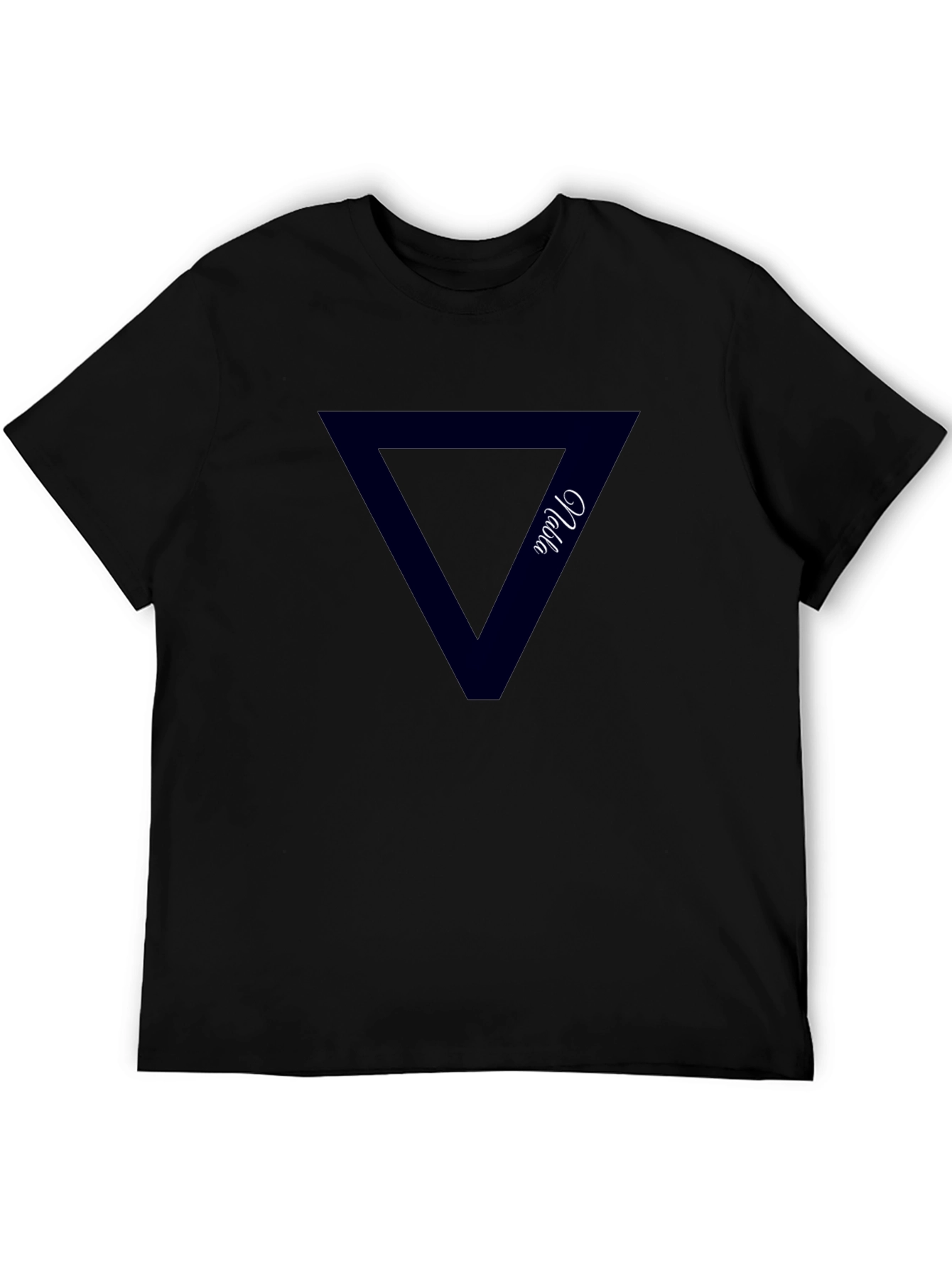 Camiseta Negra con Diseño Triangular Nabla