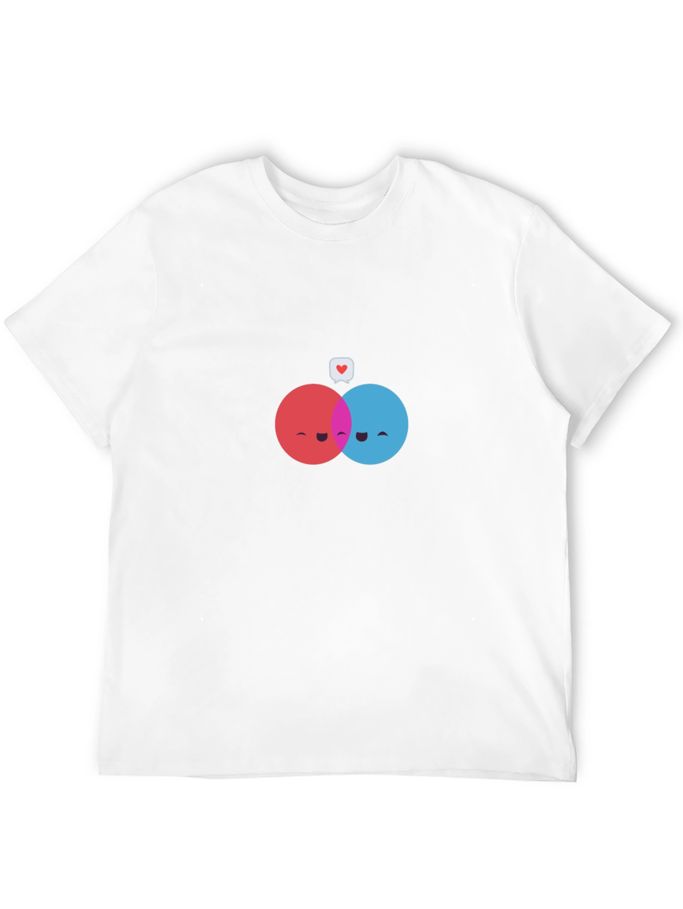 Camiseta Negra con Diseño de Círculos Enamorados