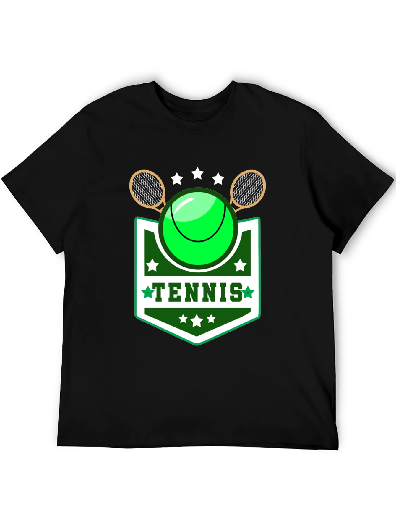 Camiseta Negra Diseño Tenis