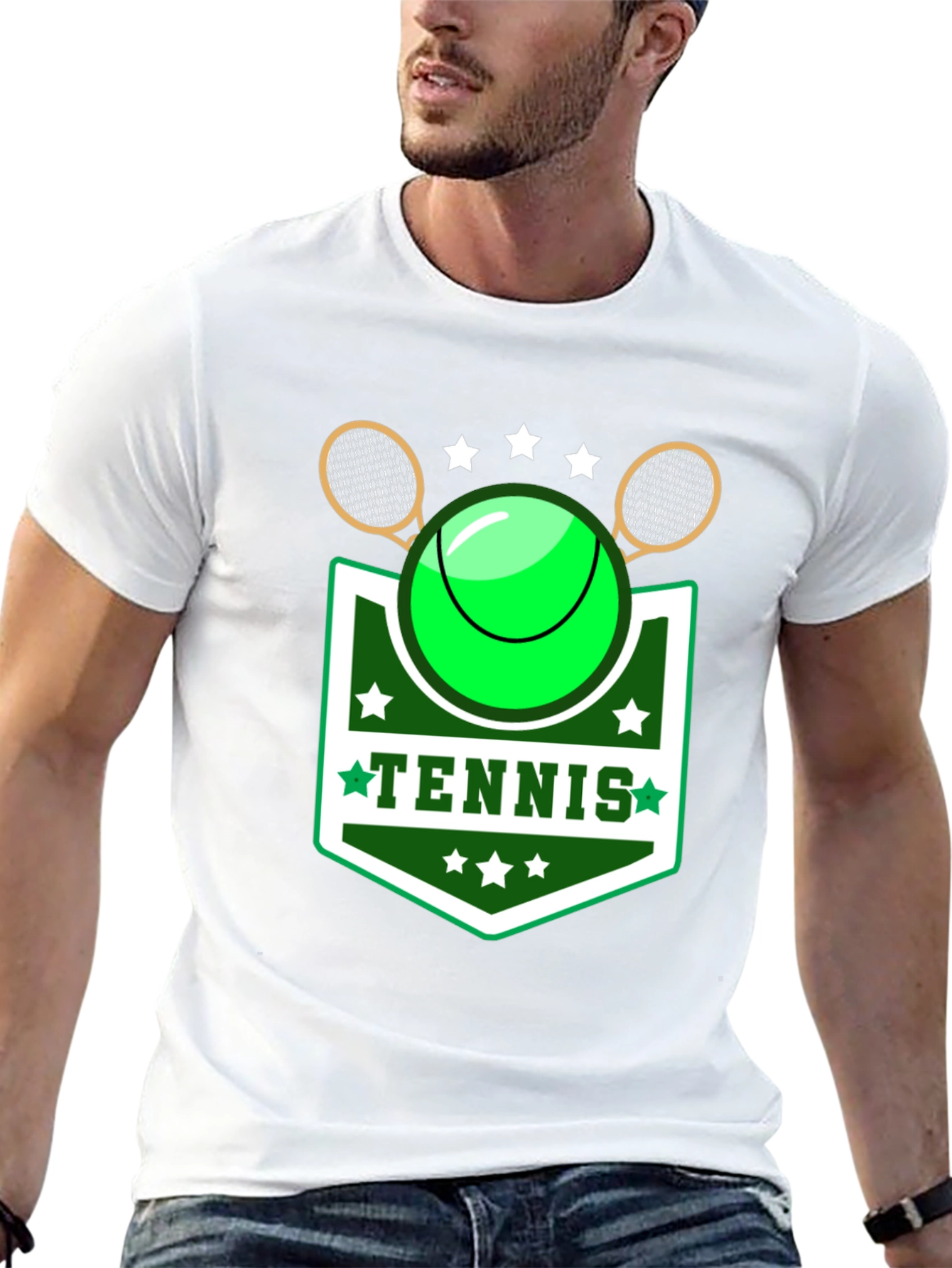Camiseta Negra Diseño Tenis