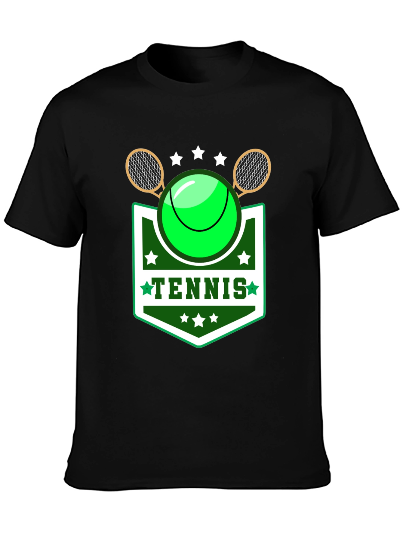 Camiseta Negra Diseño Tenis