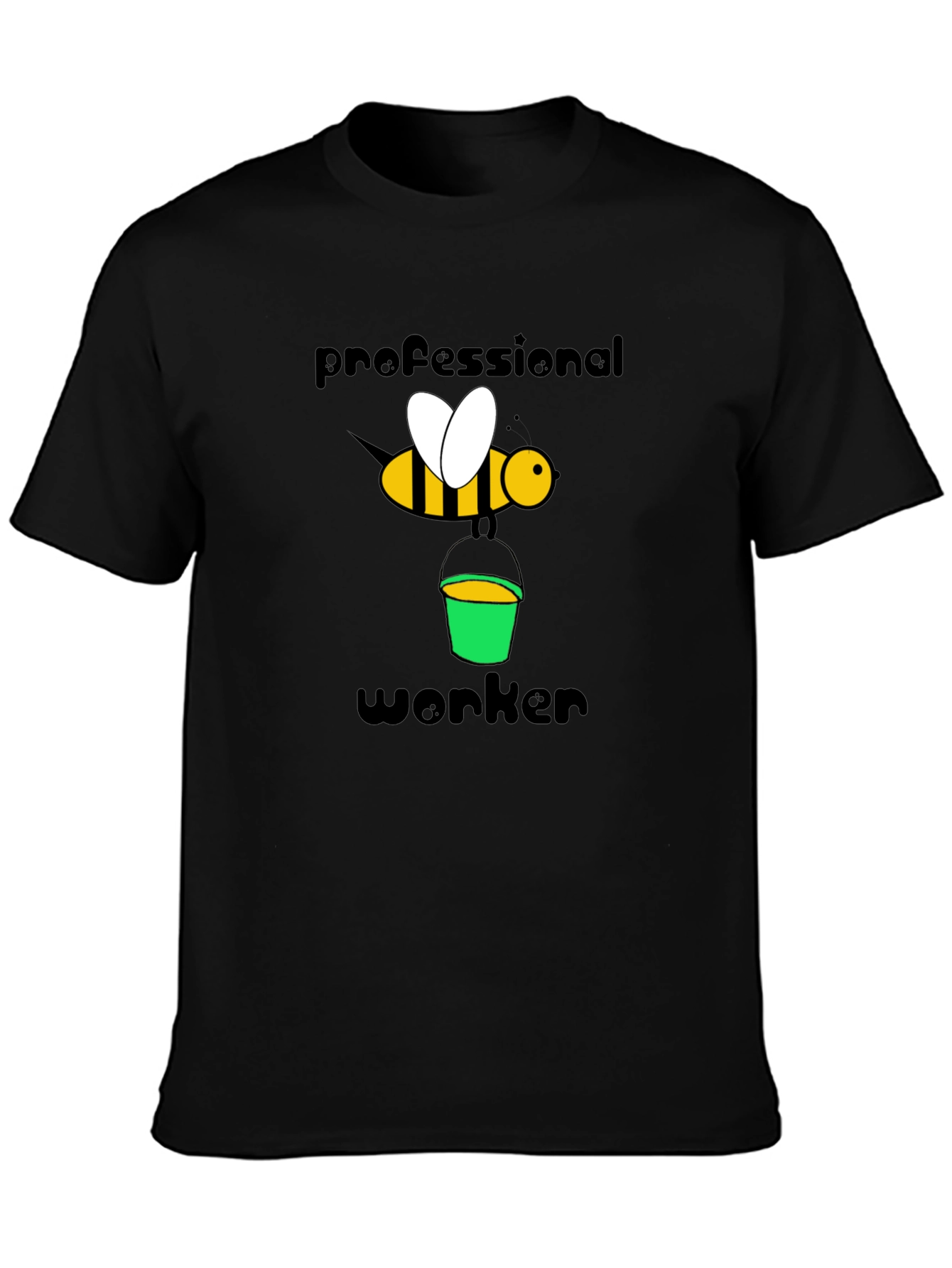 Camiseta Negra Abeja Profesional Trabajador
