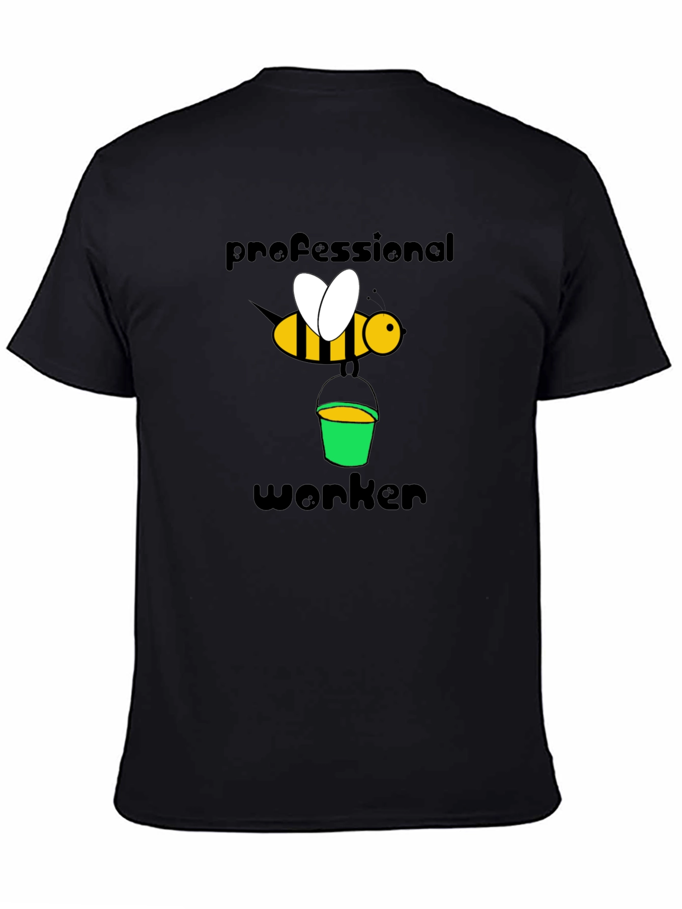 Camiseta Negra Abeja Profesional Trabajador