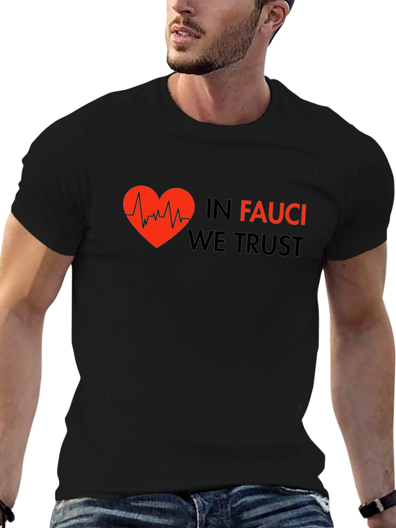 Camiseta Negra: In Fauci We Trust