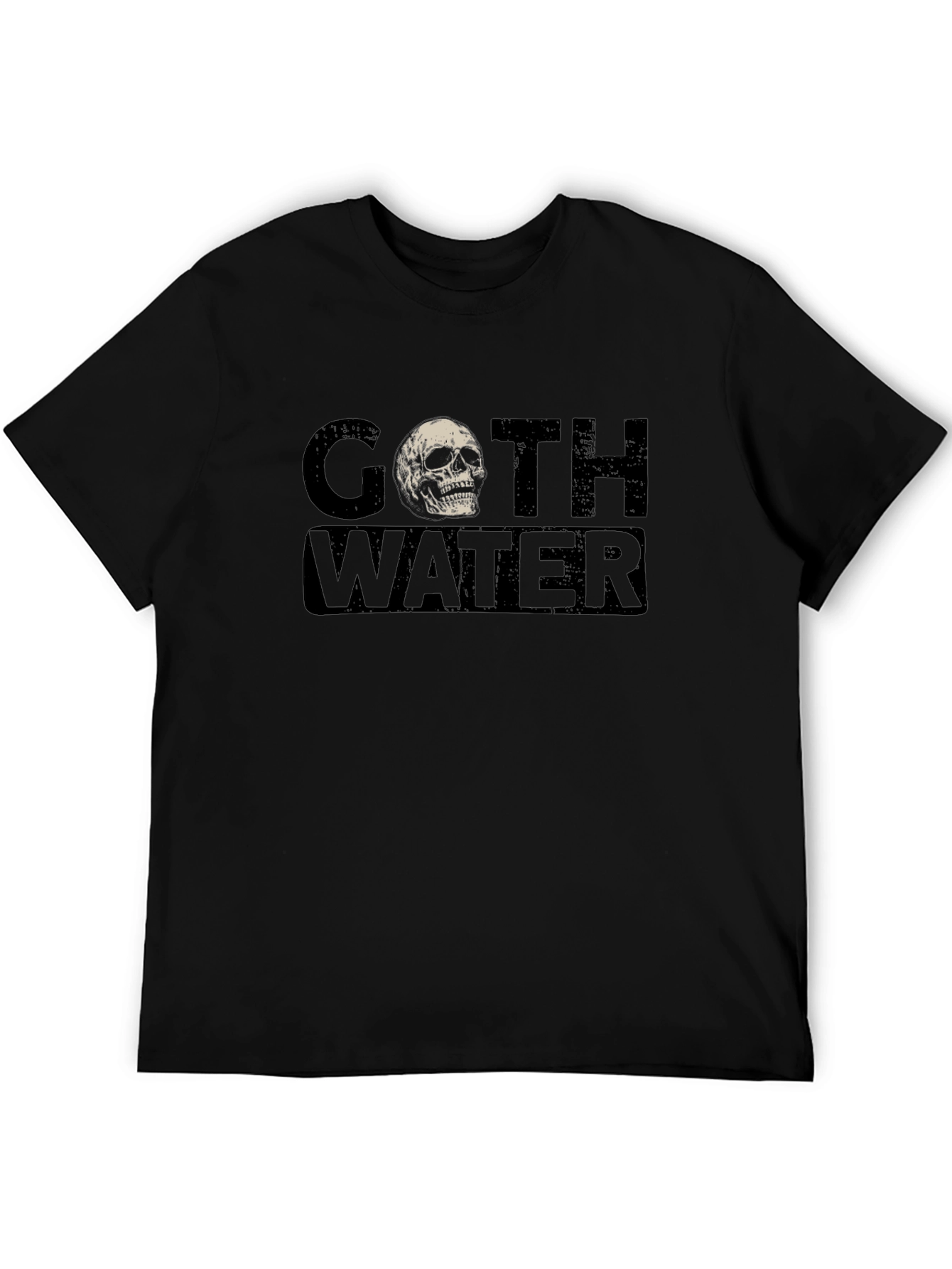 Camiseta Negra Goth Water con Calavera