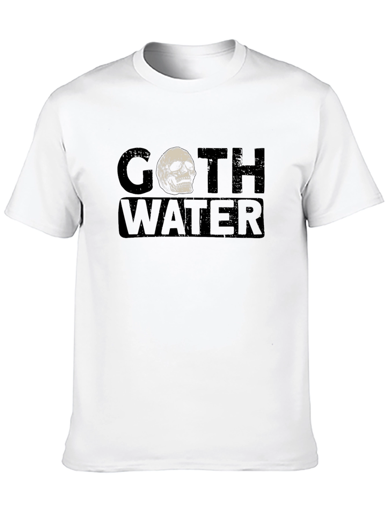 Camiseta Negra Goth Water con Calavera