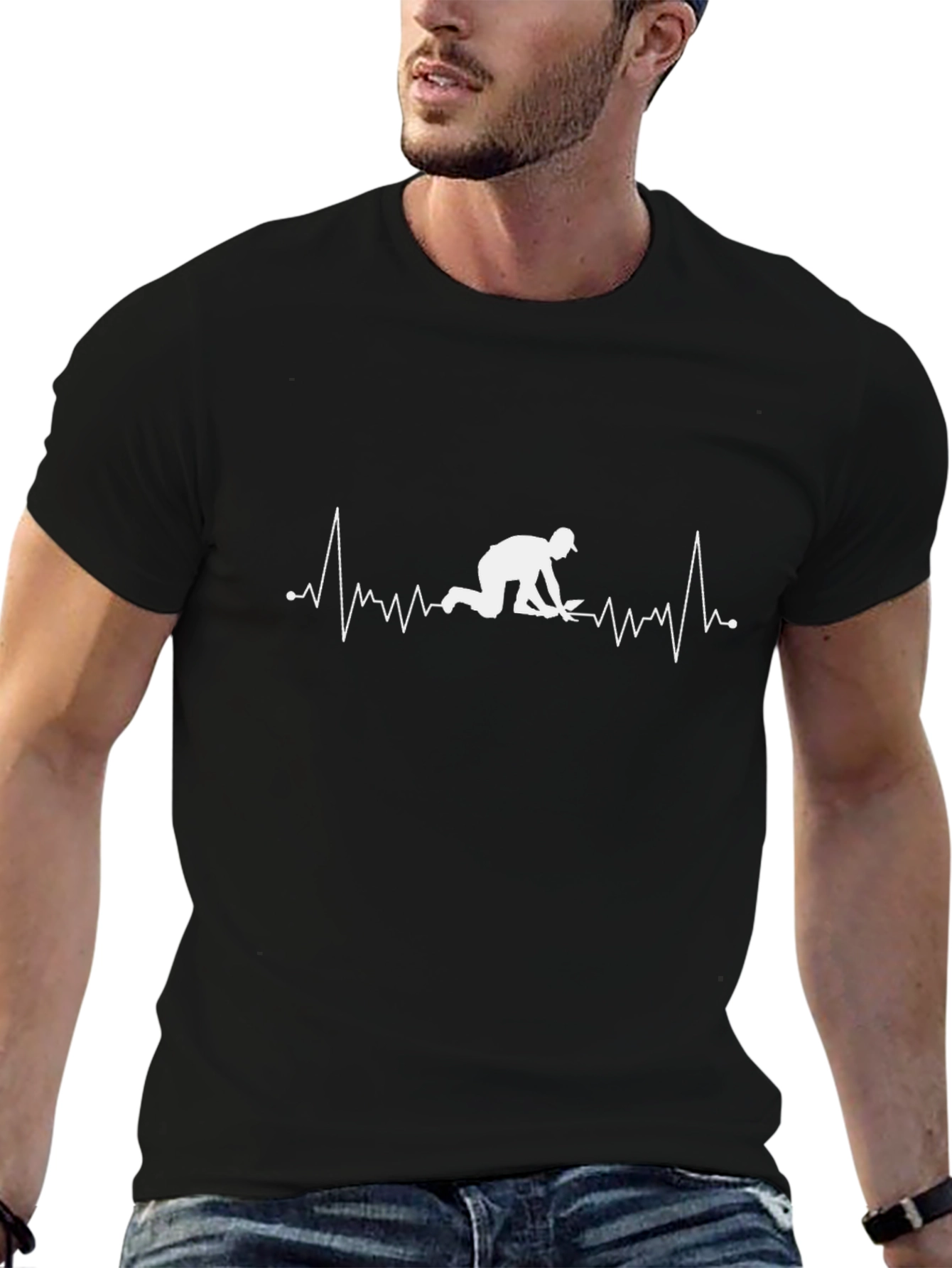 Camiseta Negra con Diseño Latido Excavador