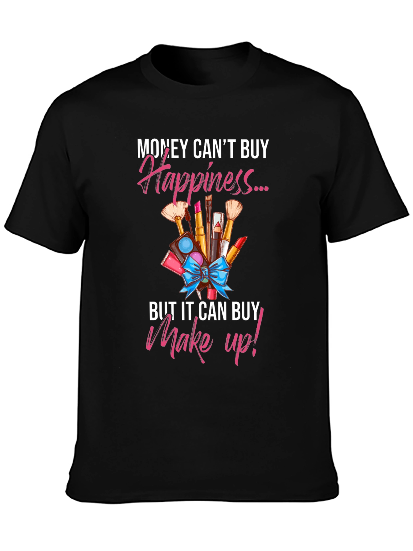 Camiseta Negra con Diseño de Maquillaje