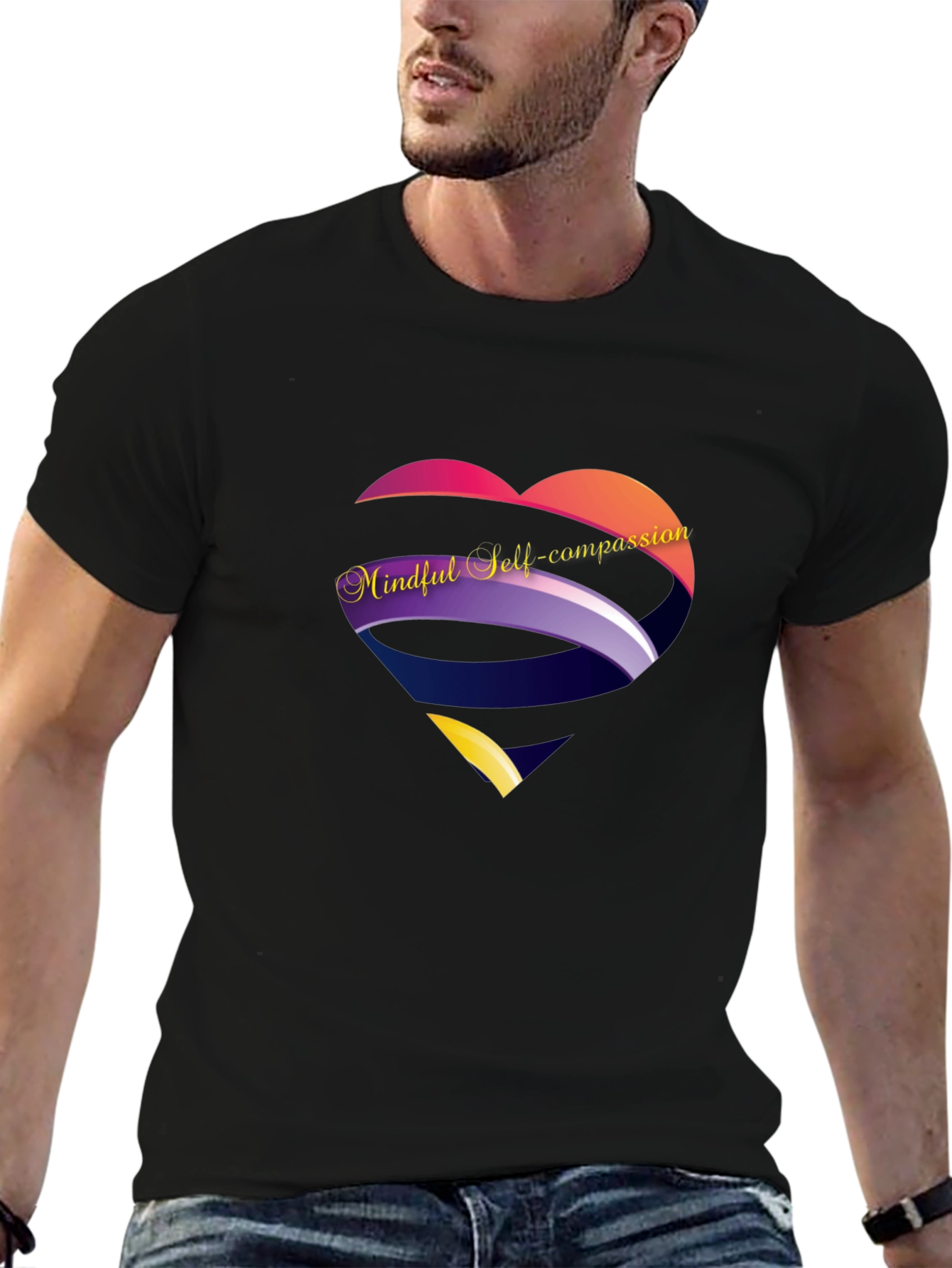 Camiseta Negra Corazón Mindful Self-compassion