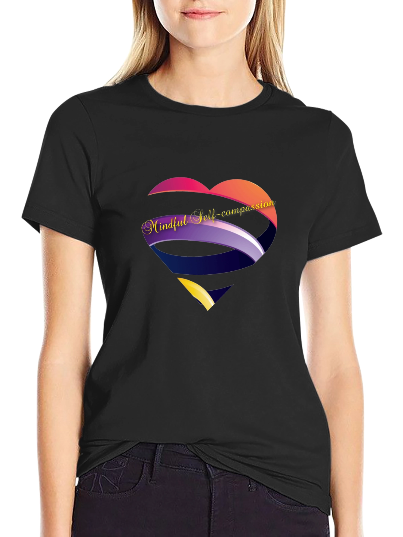 Camiseta Negra Corazón Mindful Self-compassion