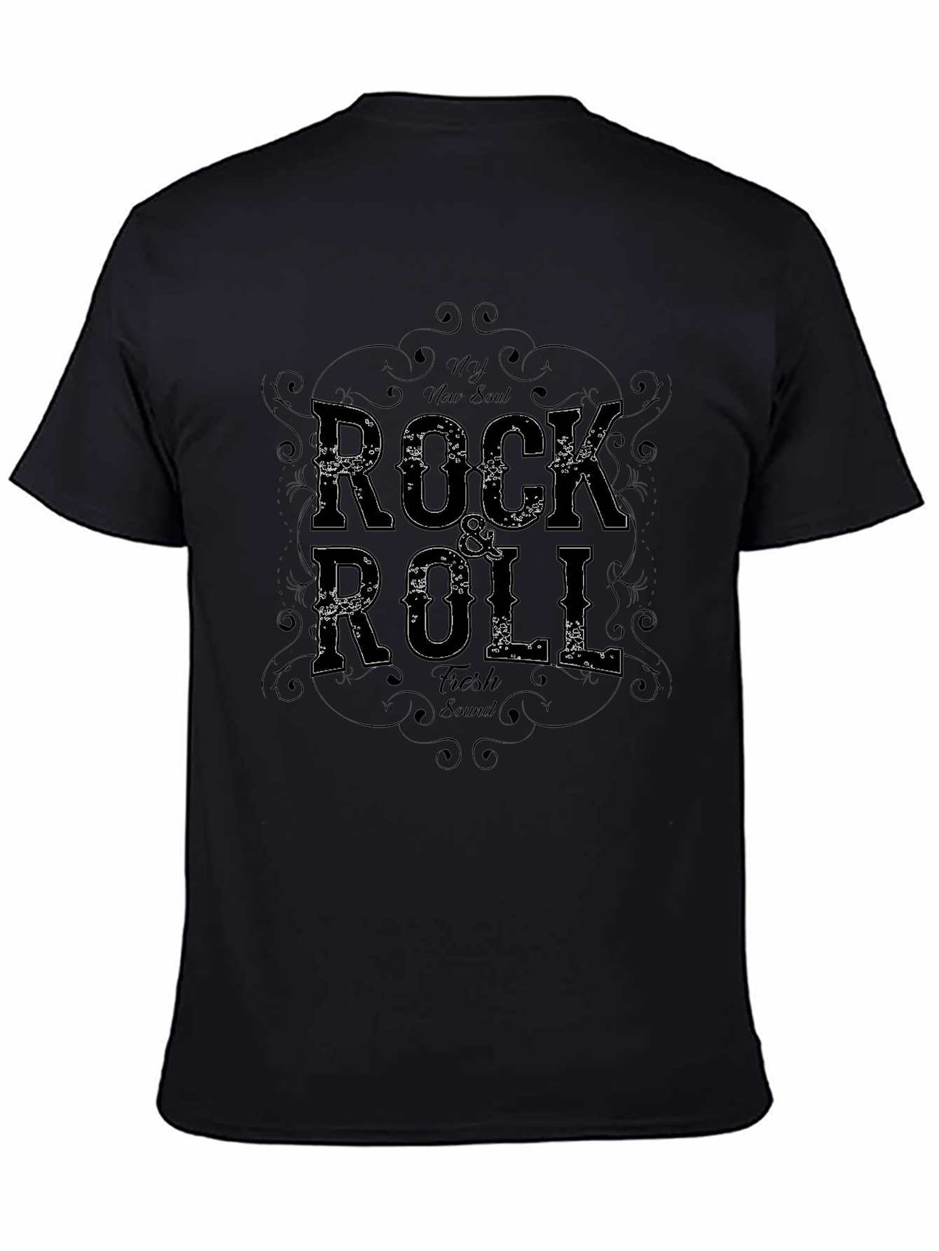 Camiseta Negra Rock & Roll New Soul