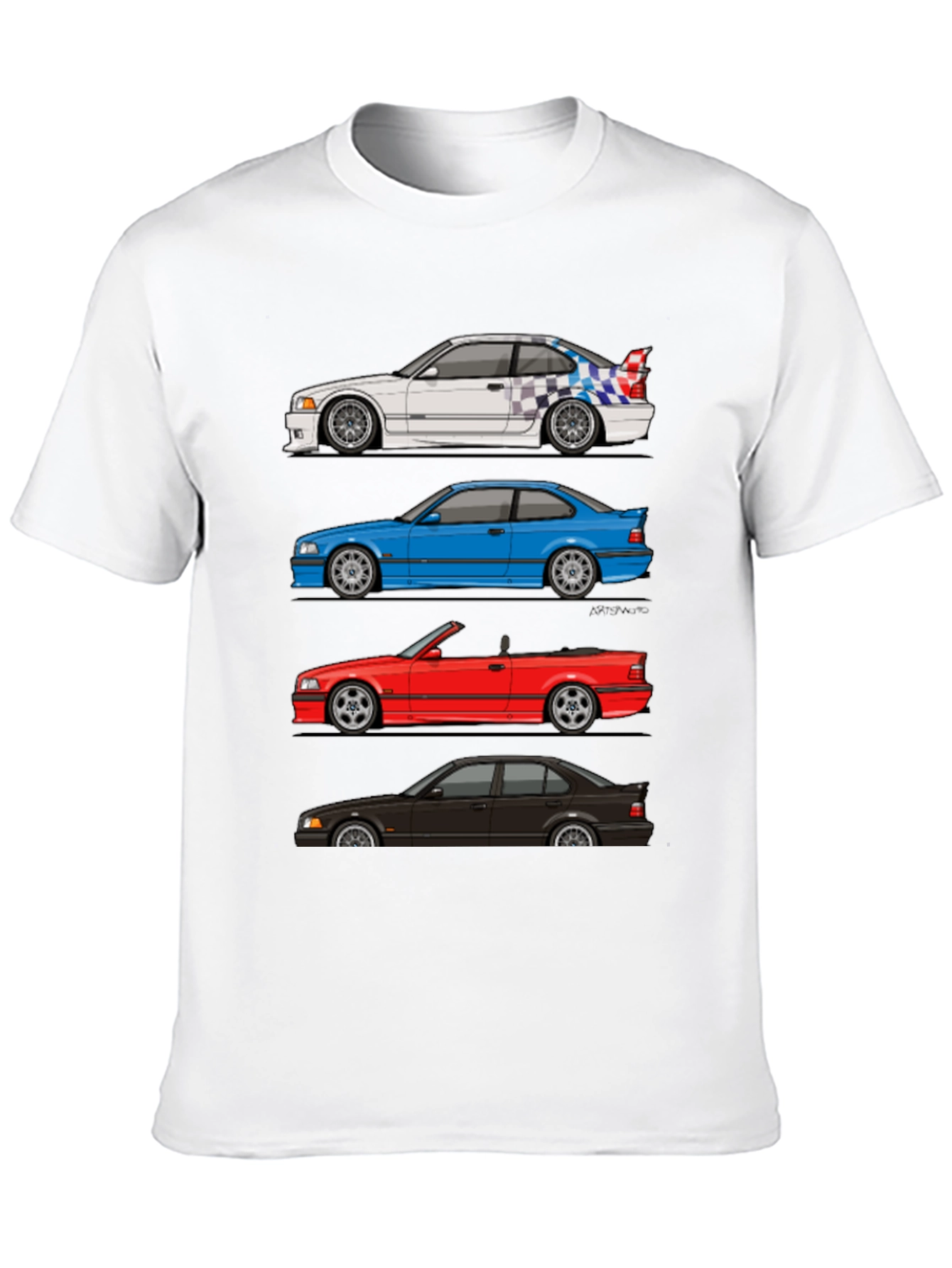 Camiseta Negra E36: Estilos de Coche Clásico BMW