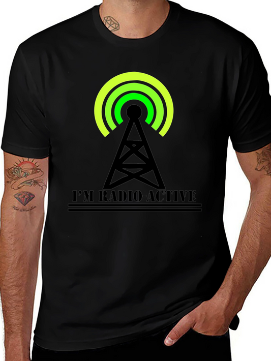Camiseta Negra con Diseño de Antena Radio-Active