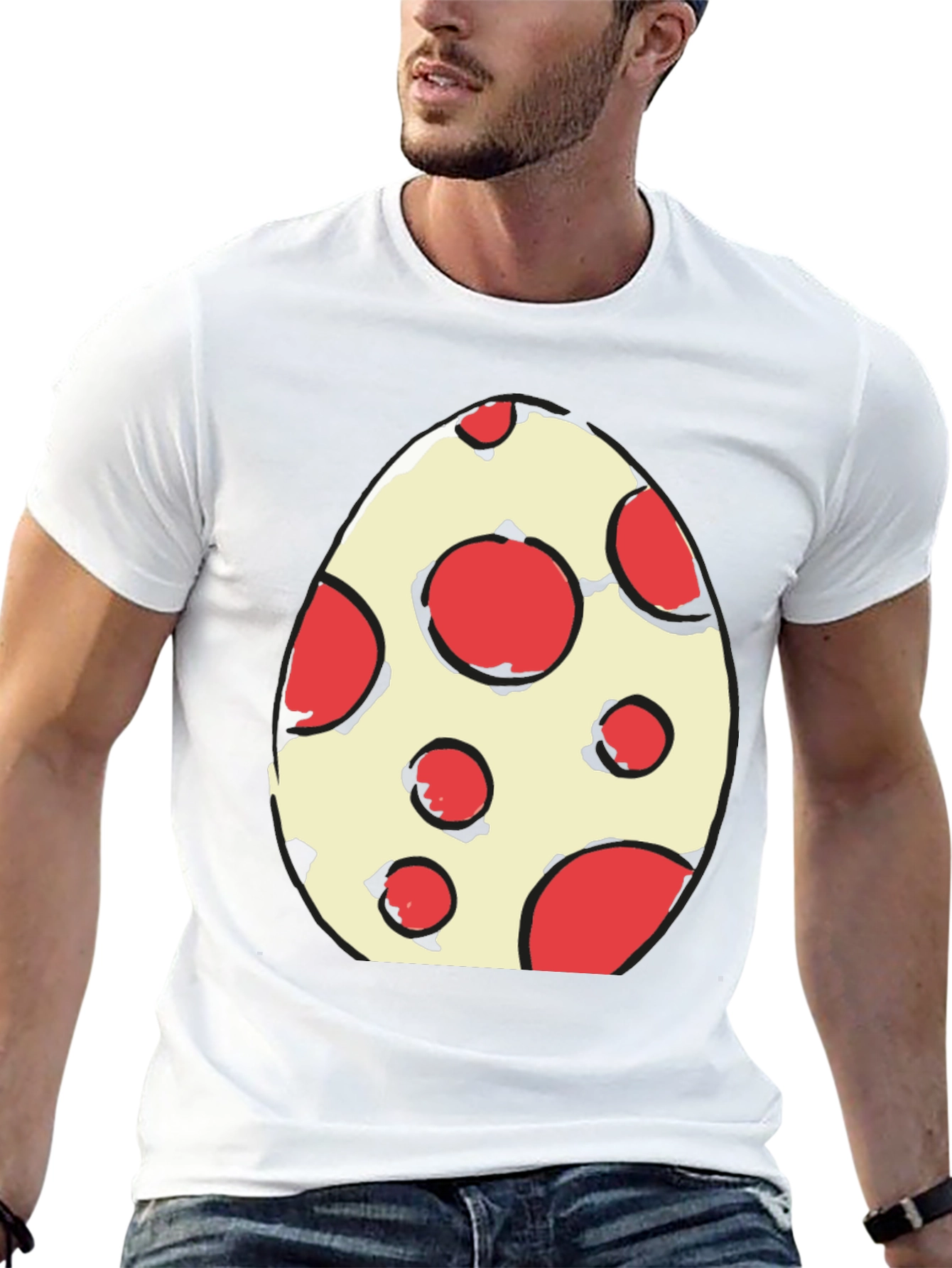 Camiseta Huevo con Lunares Rojos - Diseño Divertido