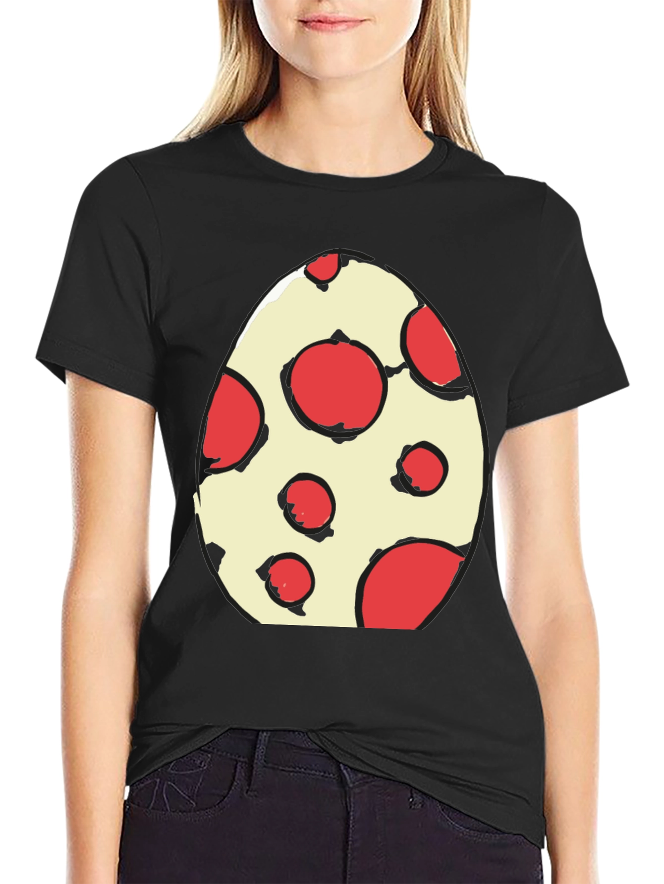 Camiseta Huevo con Lunares Rojos - Diseño Divertido