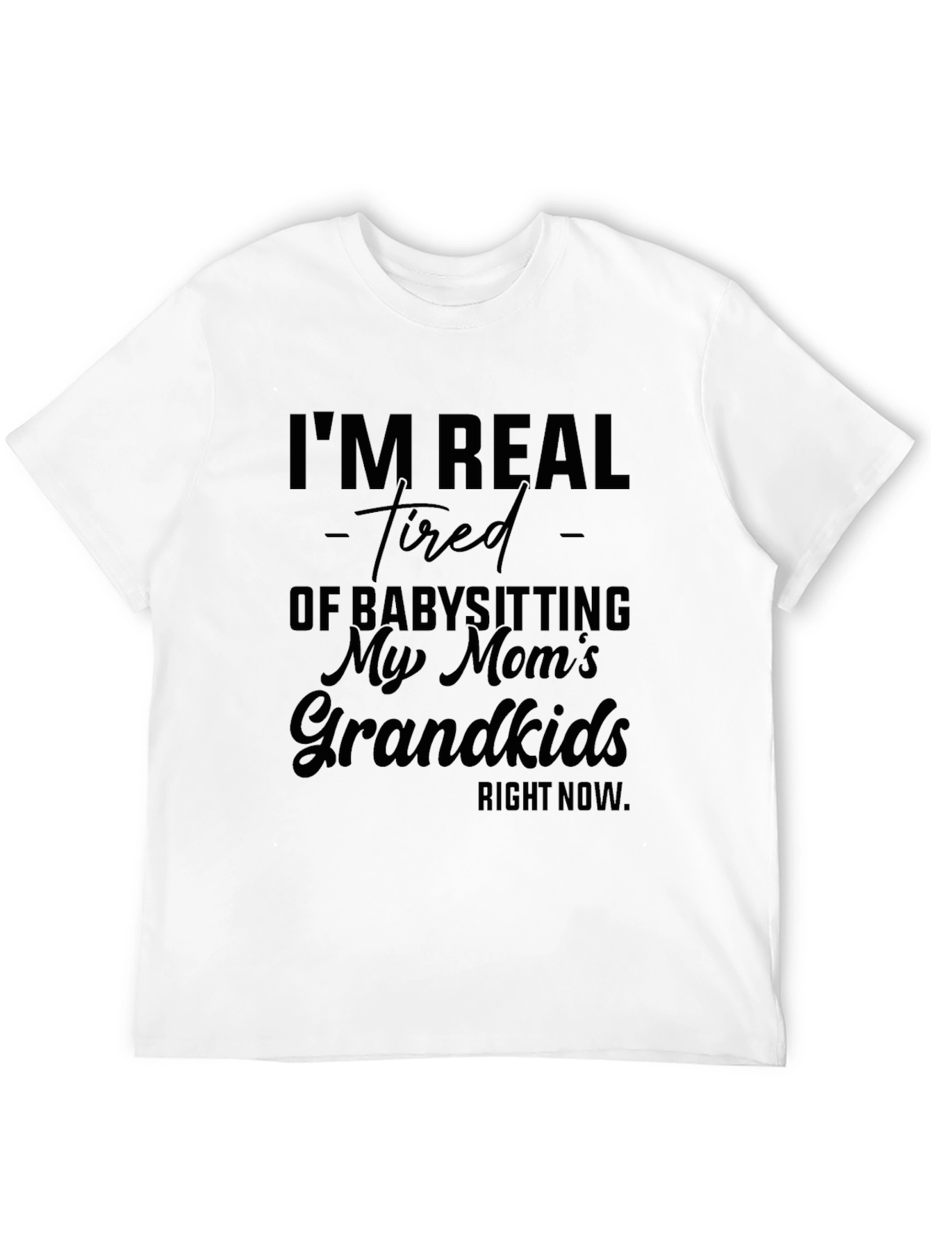 Camiseta Negra con Humor: Cansado de Cuidar Nietos