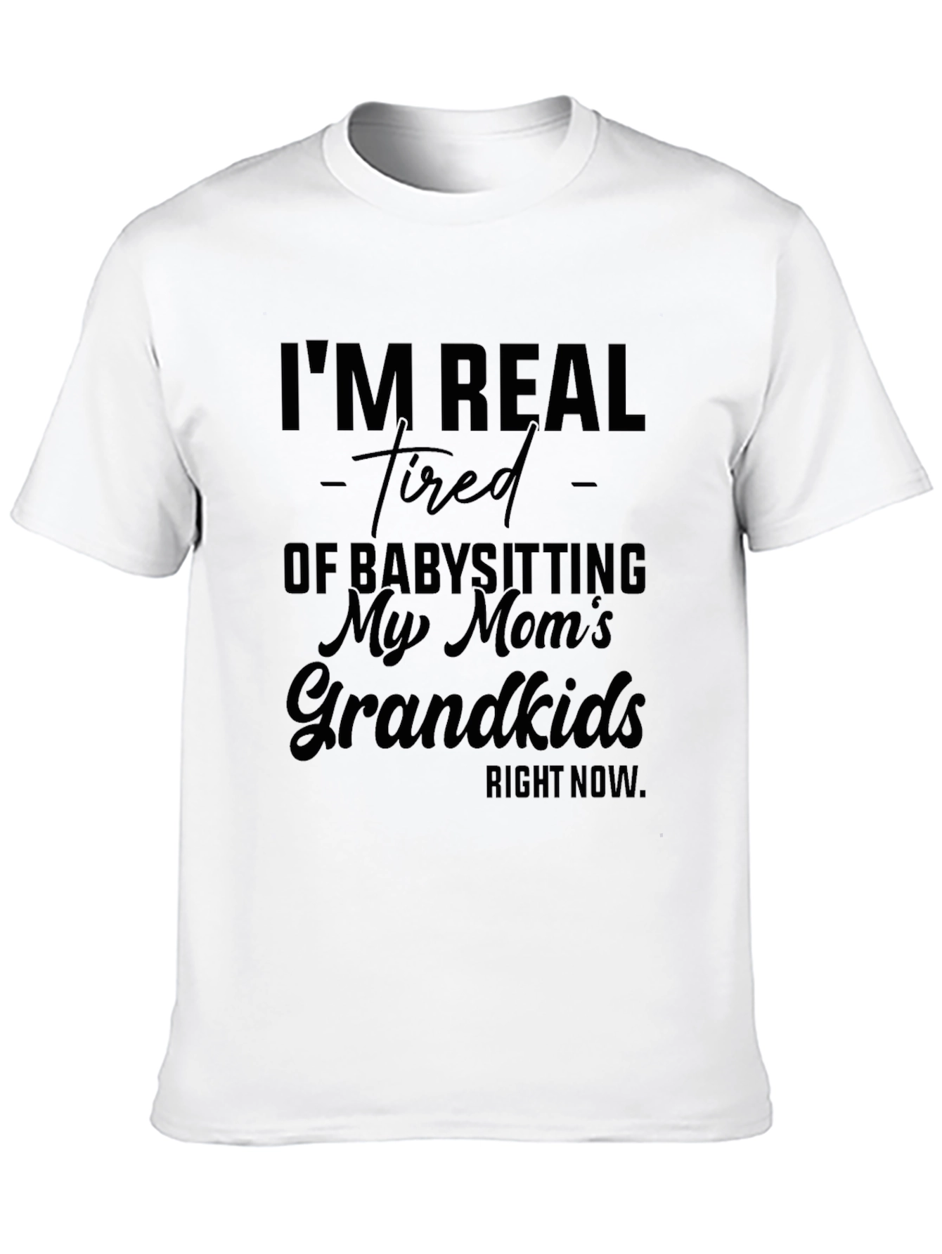 Camiseta Negra con Humor: Cansado de Cuidar Nietos