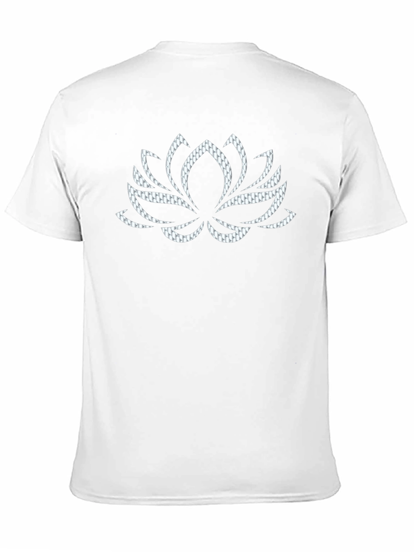 Camiseta Negra con Diseño de Loto Texturizado