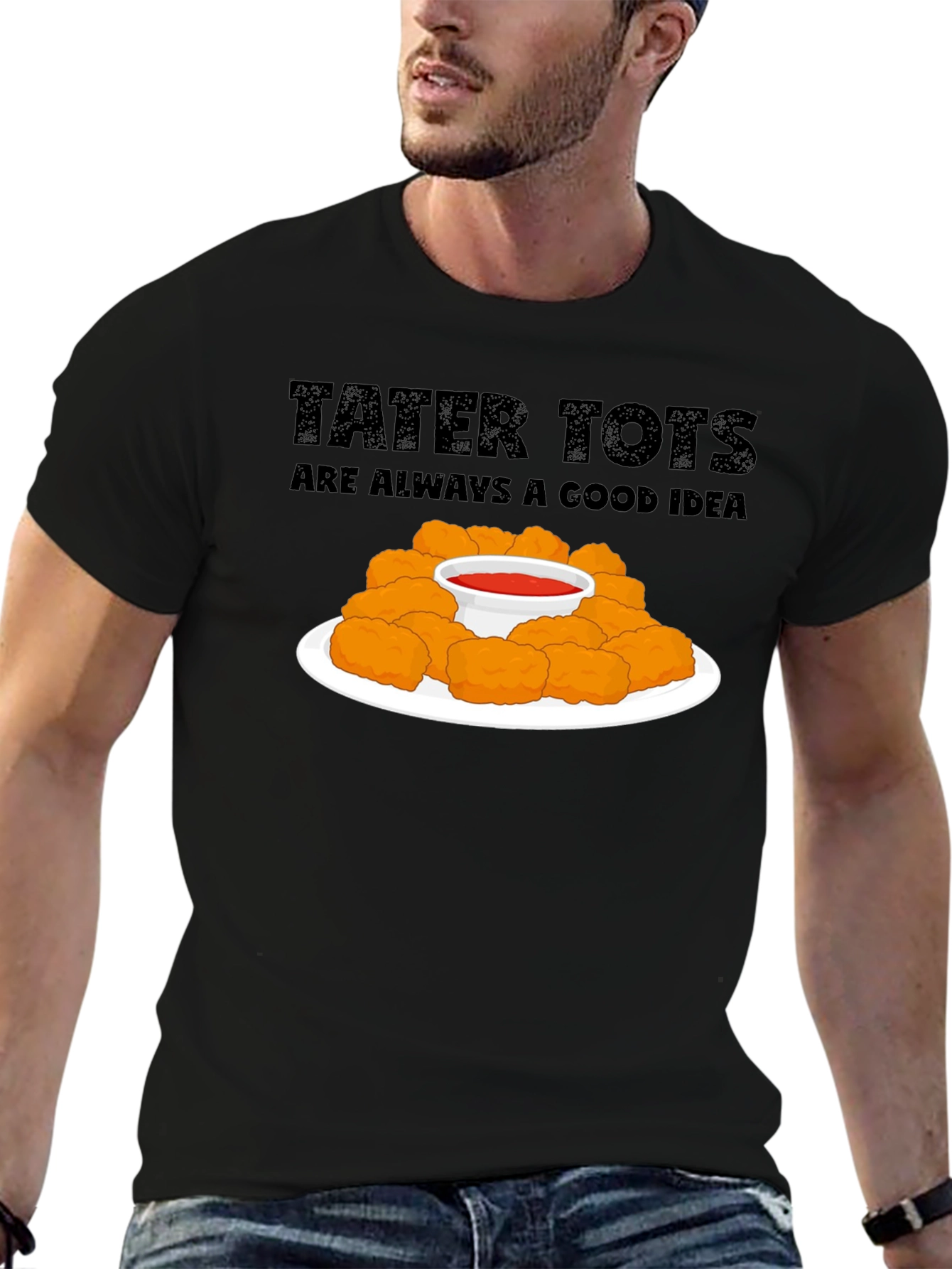 Camiseta Negra Tater Tots: ¡Siempre Una Buena Idea!