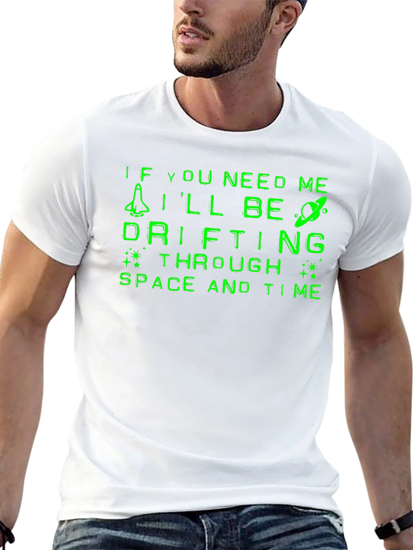Camiseta Negra Espacial: Drifting Through Space and Time