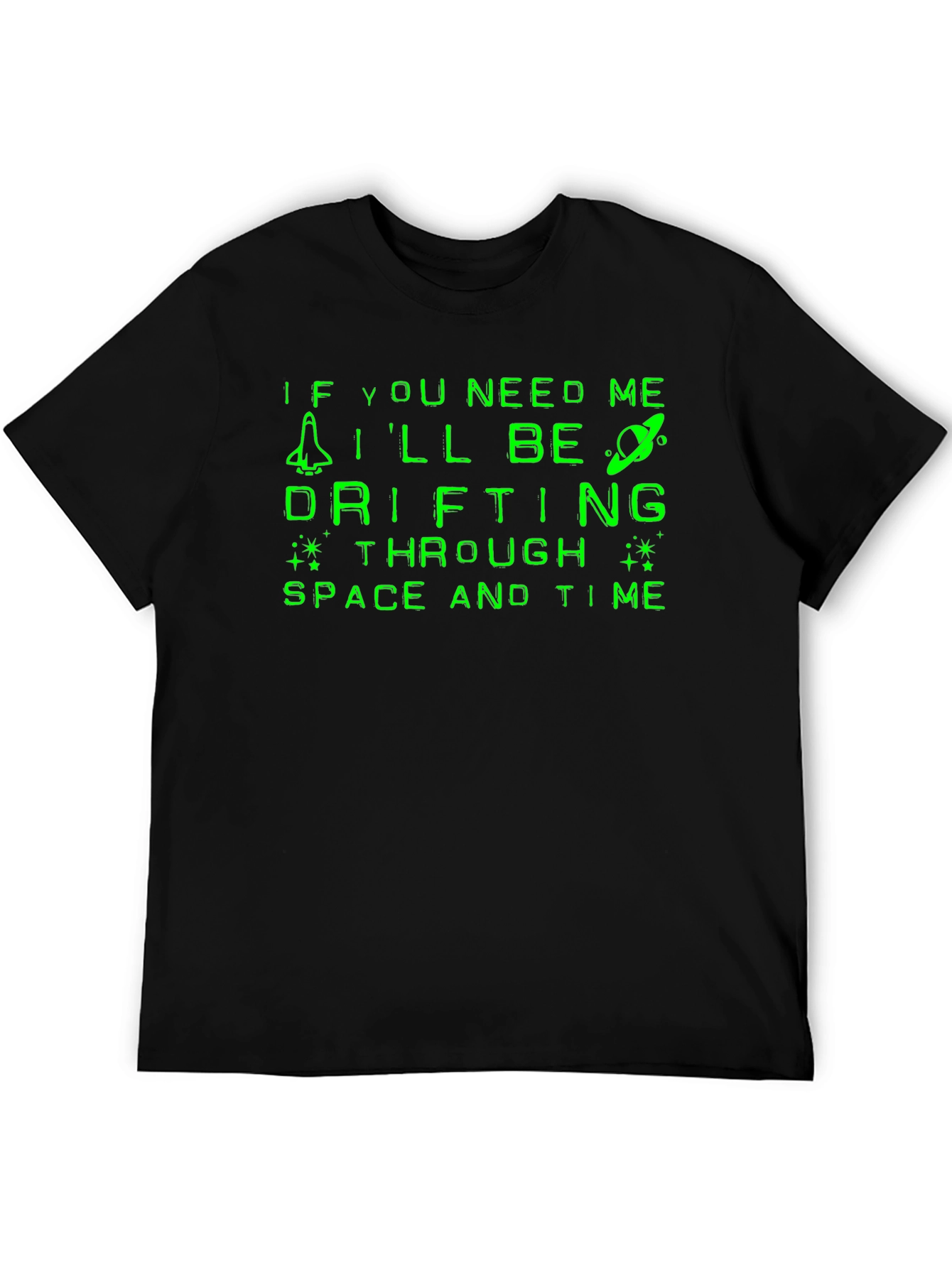 Camiseta Negra Espacial: Drifting Through Space and Time