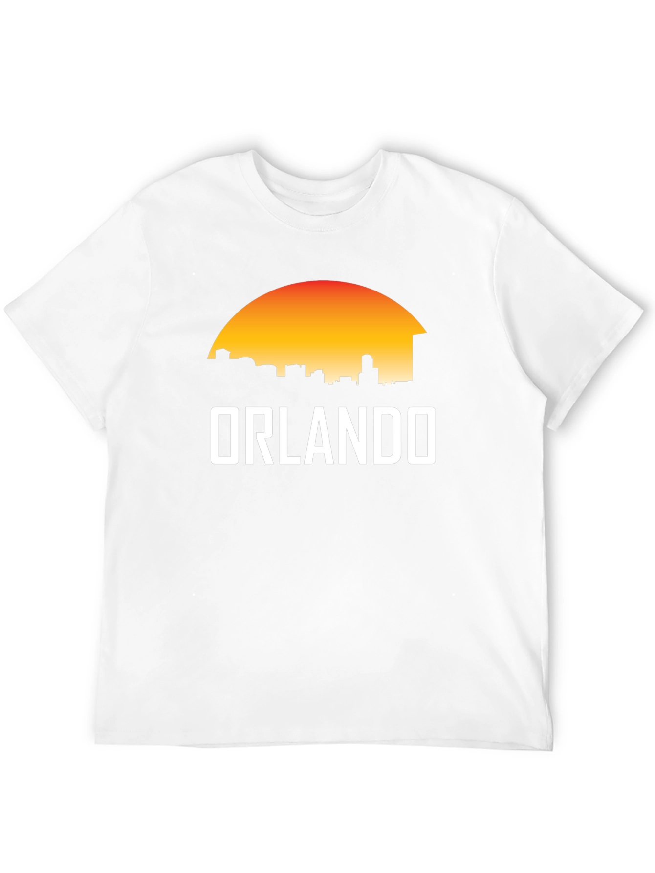 Camiseta Negra Orlando Skyline Sunset