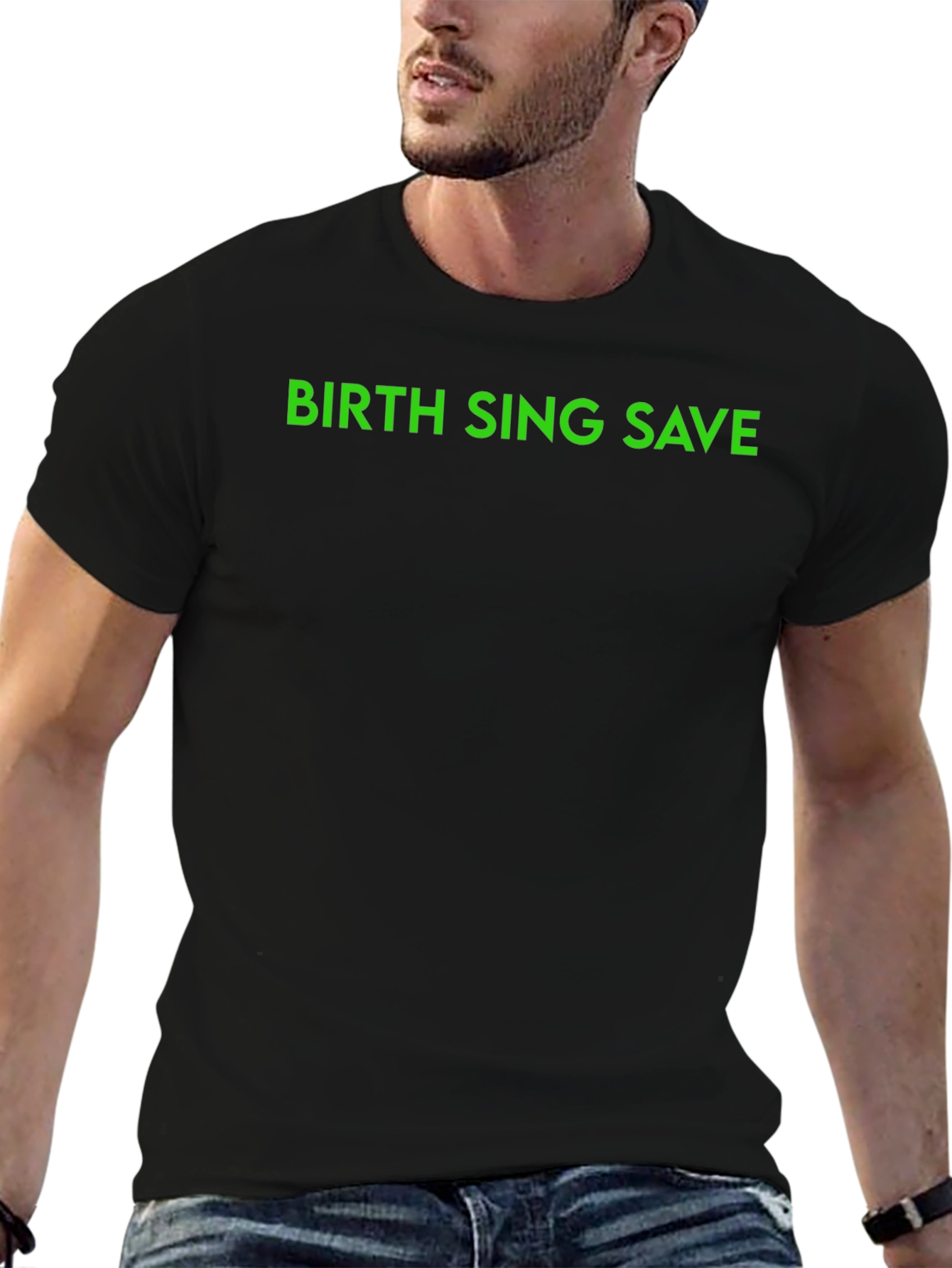 Camiseta Negra Birth Sing Save para Hombre