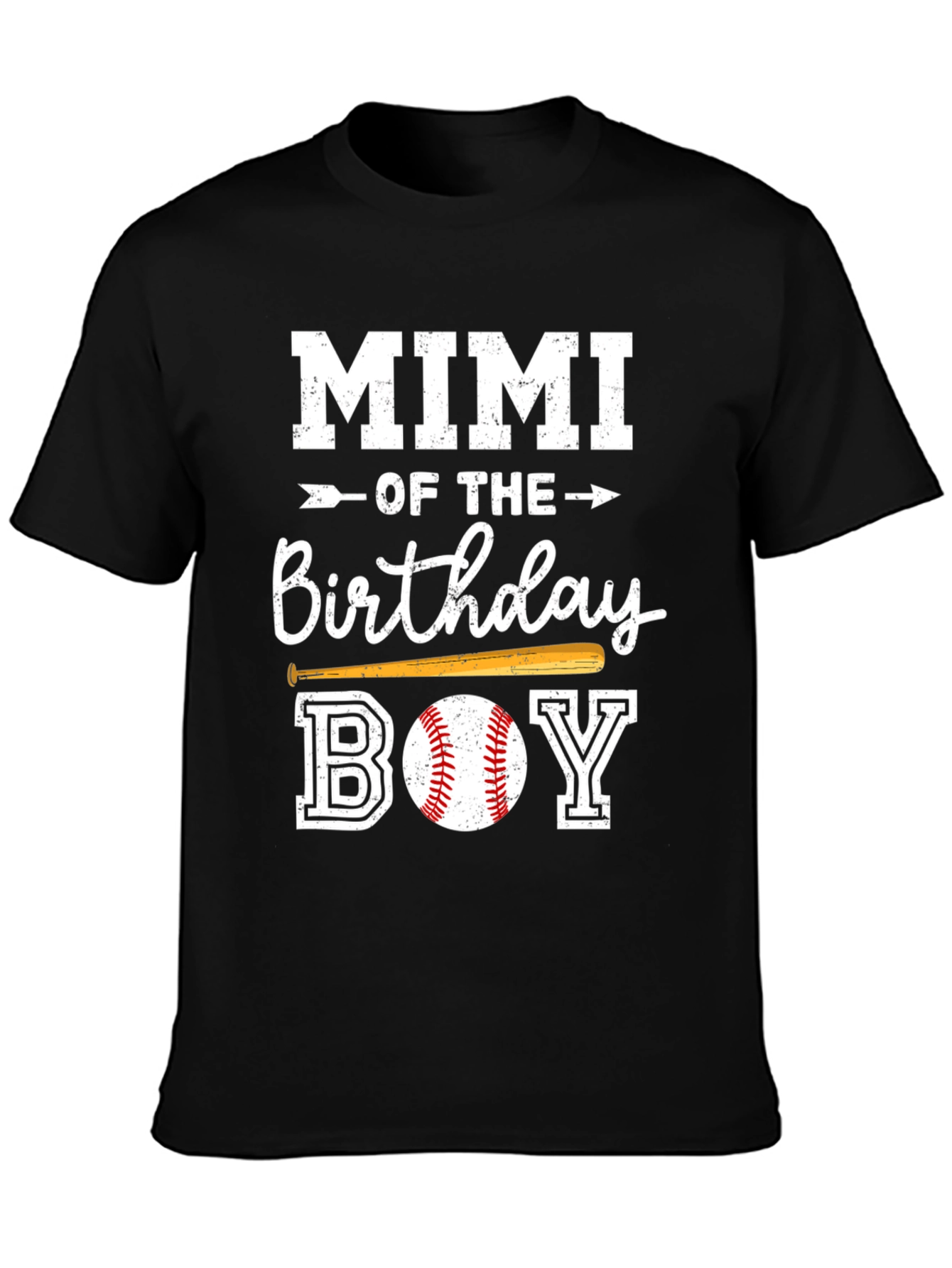 Camiseta Negra Mimi del Cumpleañero Baseball