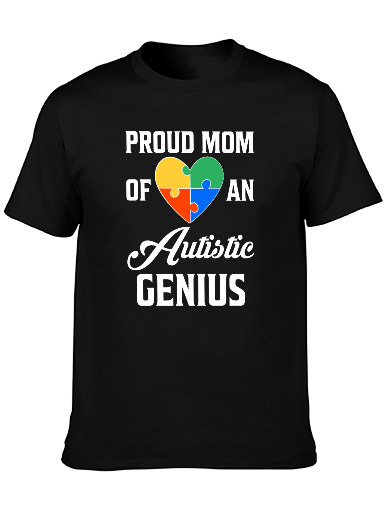 Camiseta Negra: Orgullosa Mamá de un Genio Autista