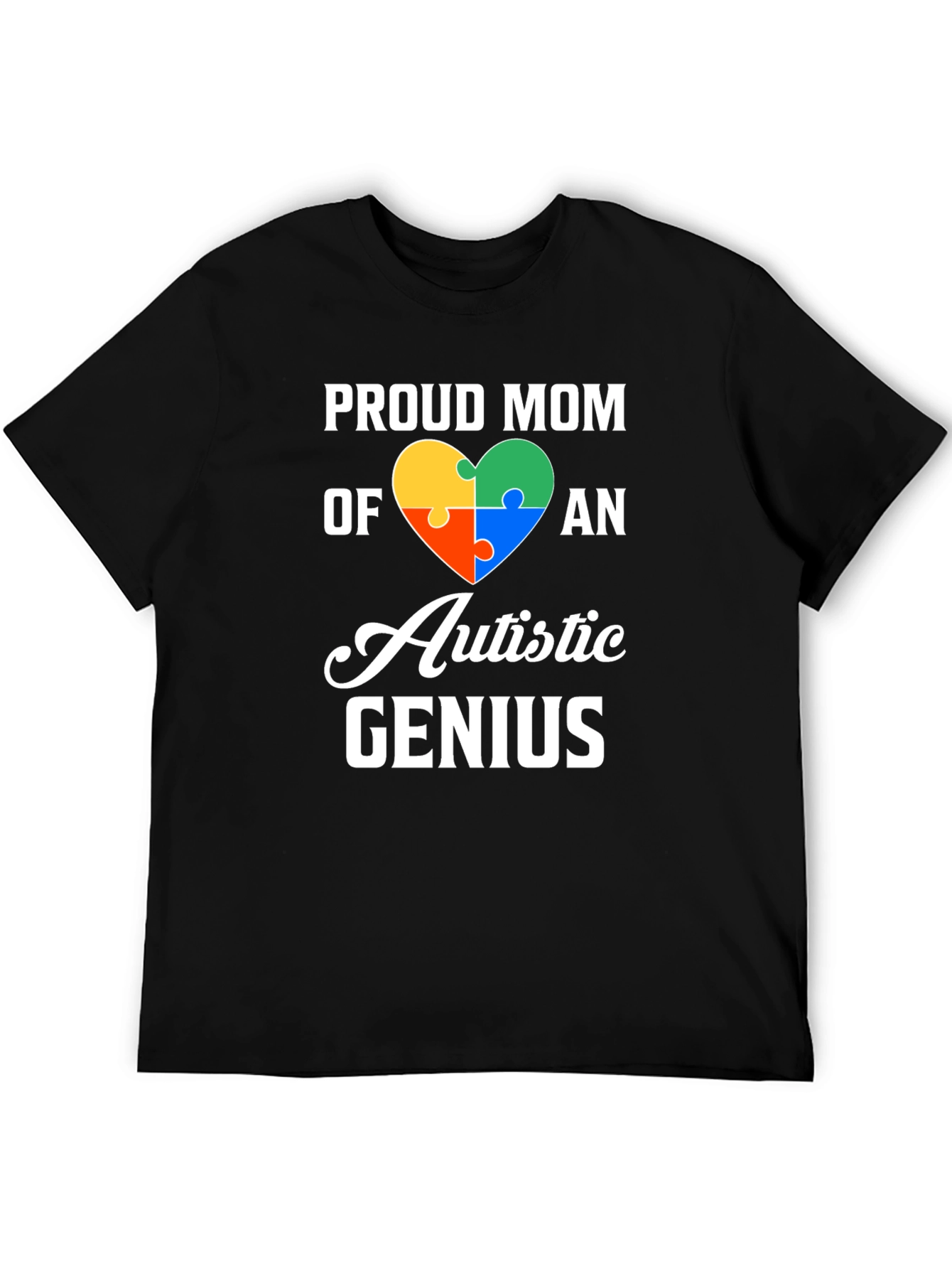 Camiseta Negra: Orgullosa Mamá de un Genio Autista