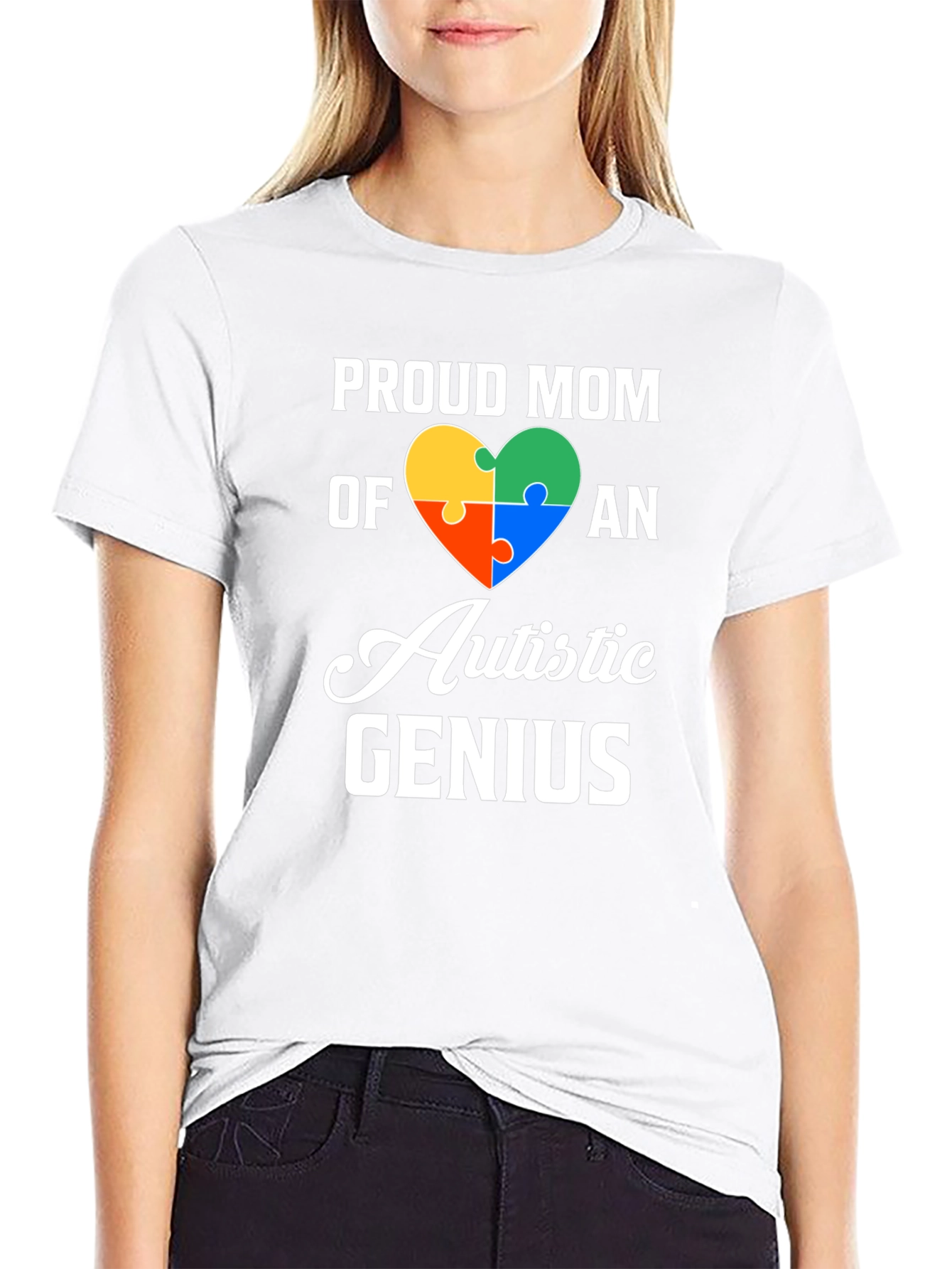 Camiseta Negra: Orgullosa Mamá de un Genio Autista