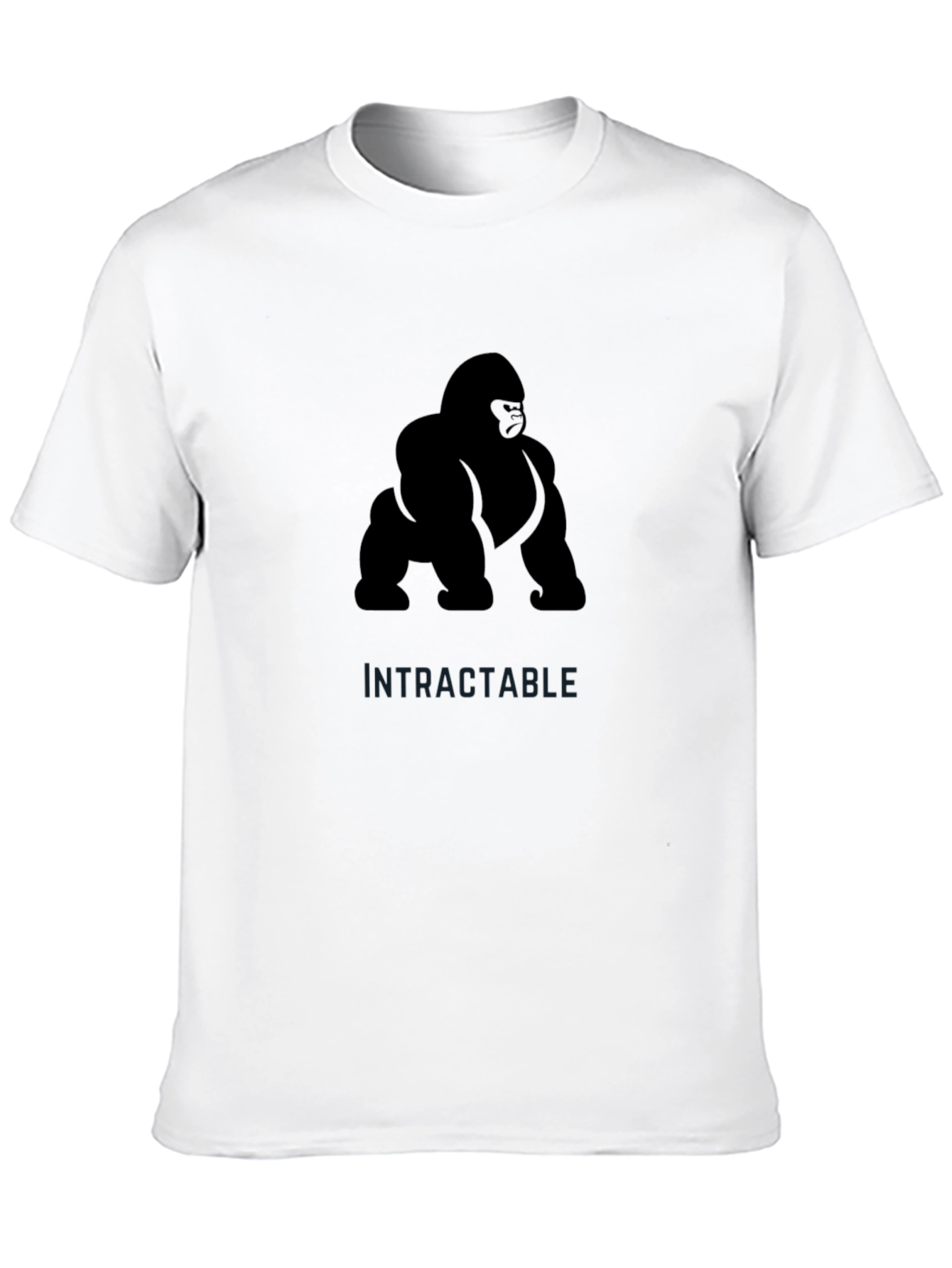 Camiseta Negra Hombre: Diseño Gorila Intractable