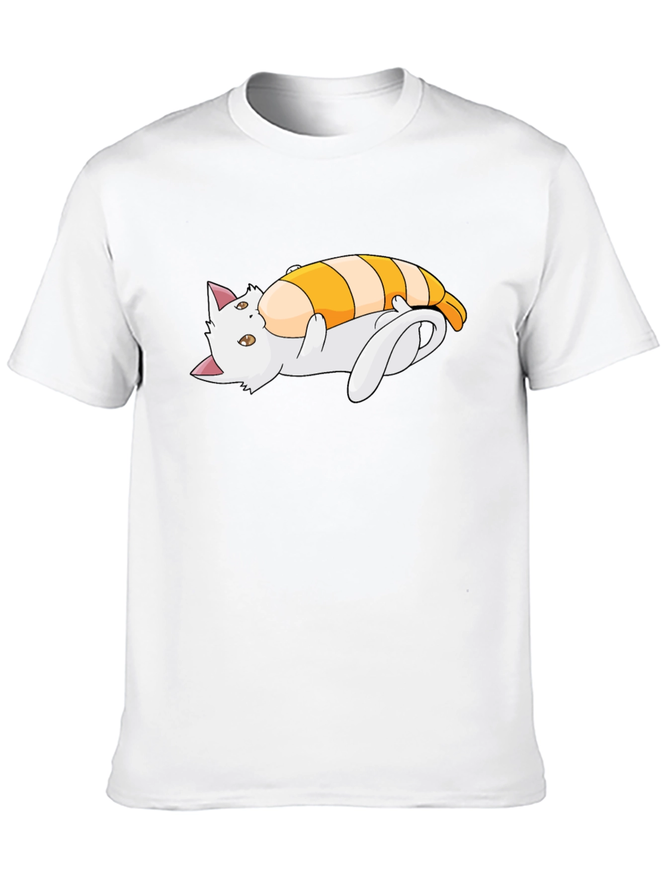 Camiseta Negra con Diseño de Gato y Camarón