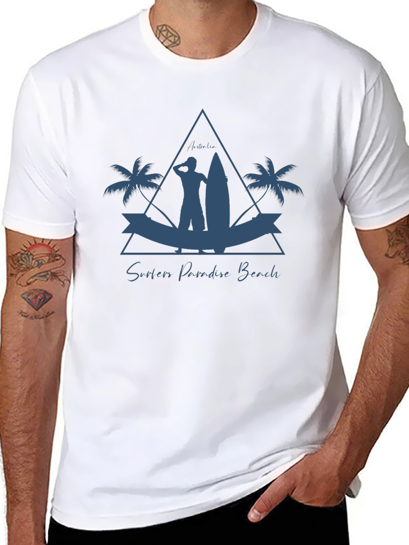 Camiseta Hombre Negra Surfers Paradise