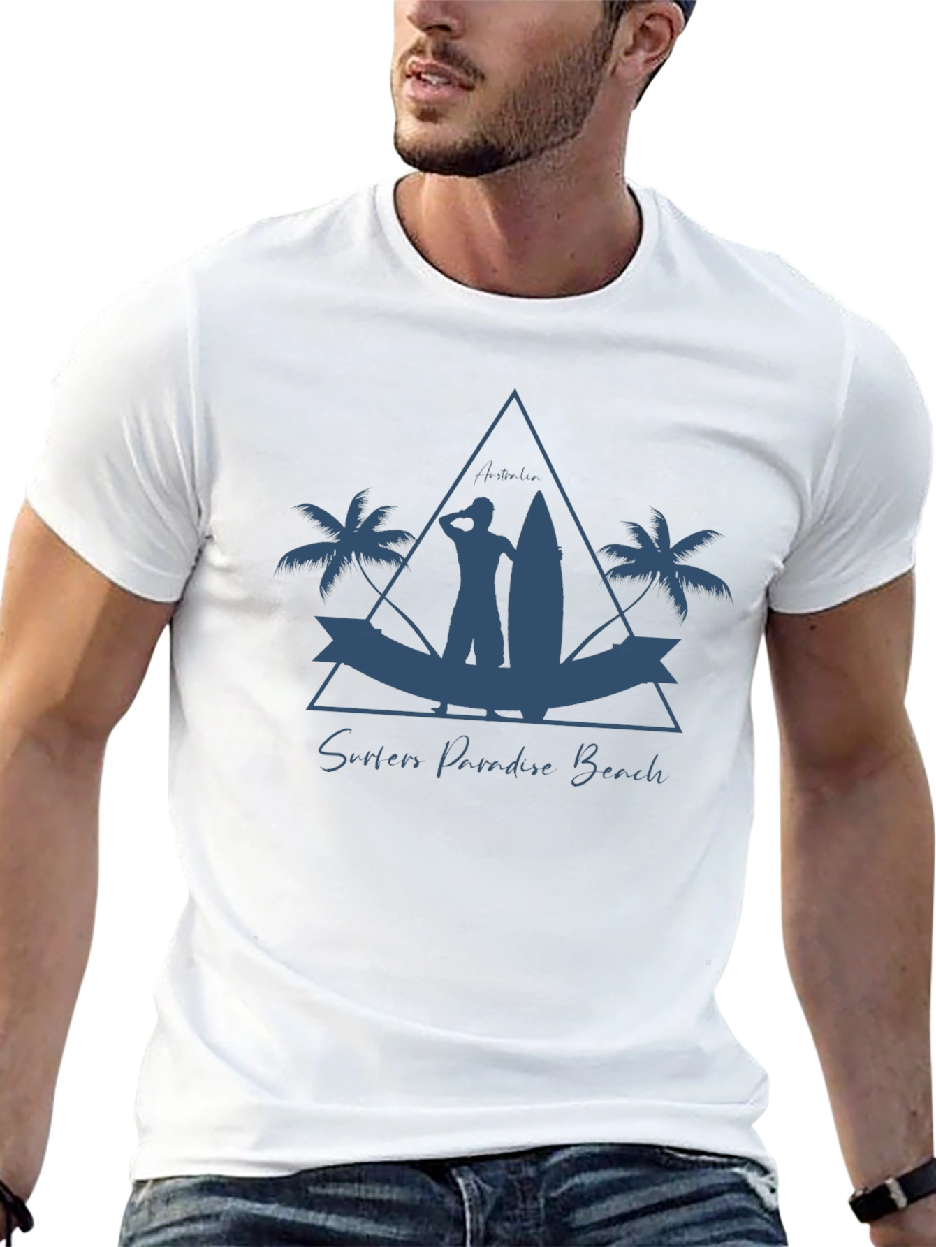 Camiseta Hombre Negra Surfers Paradise