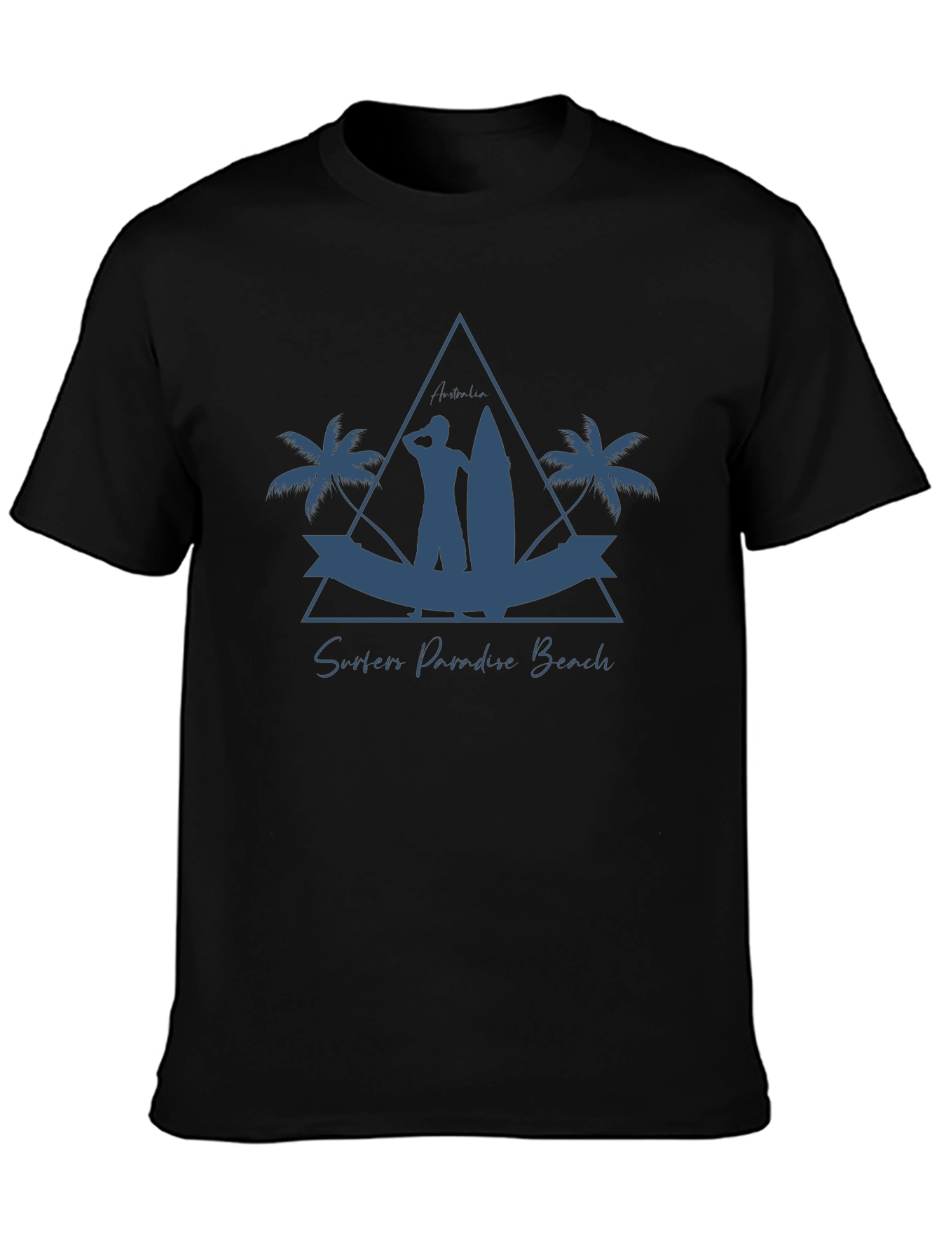 Camiseta Hombre Negra Surfers Paradise