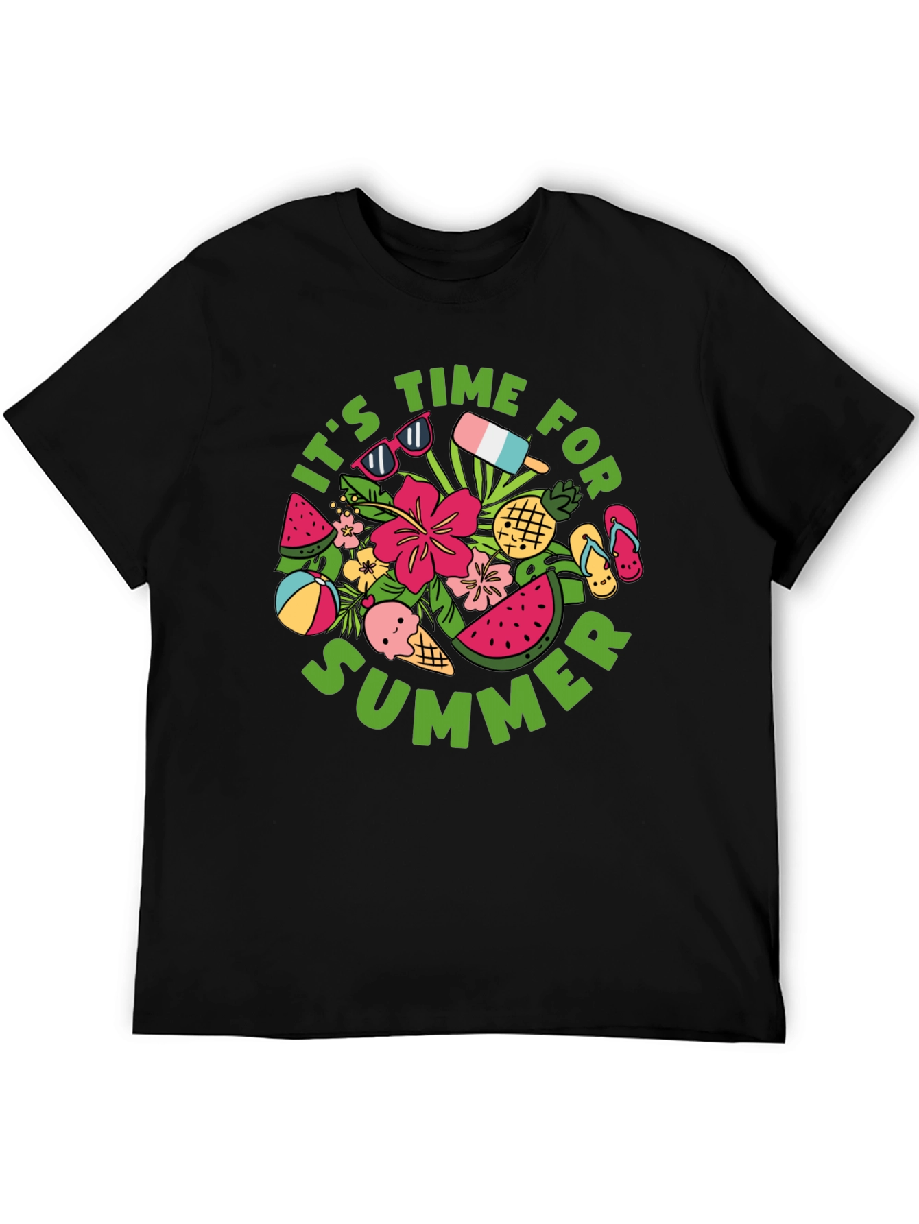 Camiseta Negra Estampada Verano