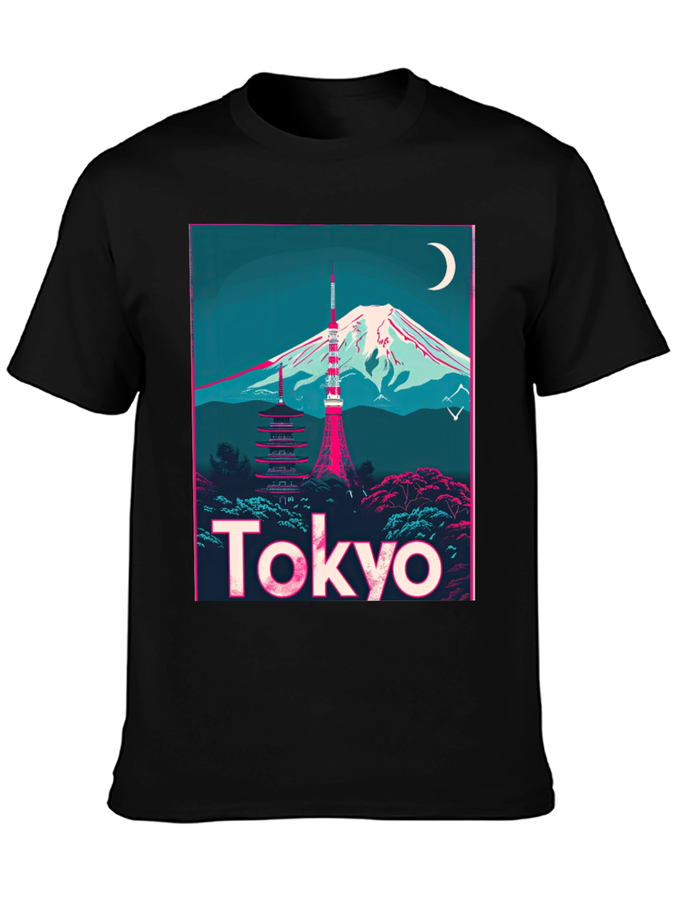 Camiseta Negra Tokio: Diseño Único