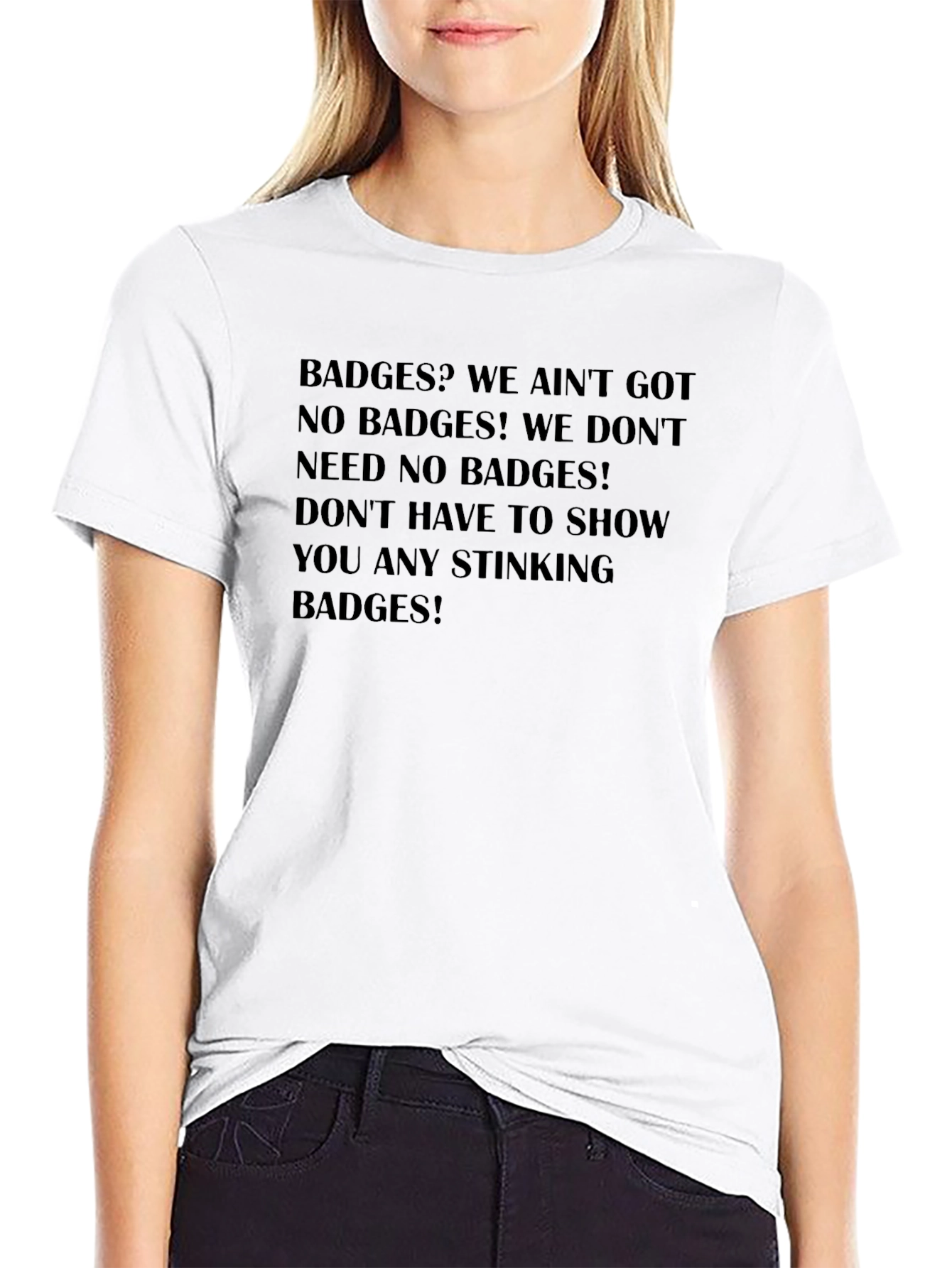 Camiseta Negra con Frase Icónica Badges?