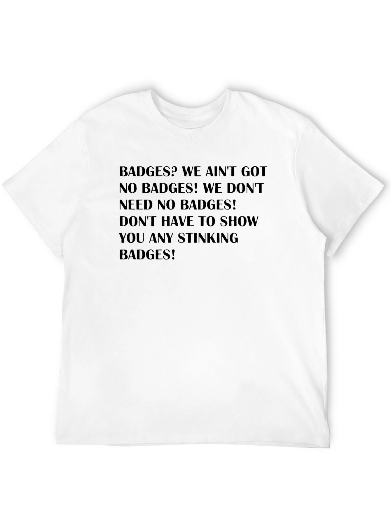 Camiseta Negra con Frase Icónica Badges?